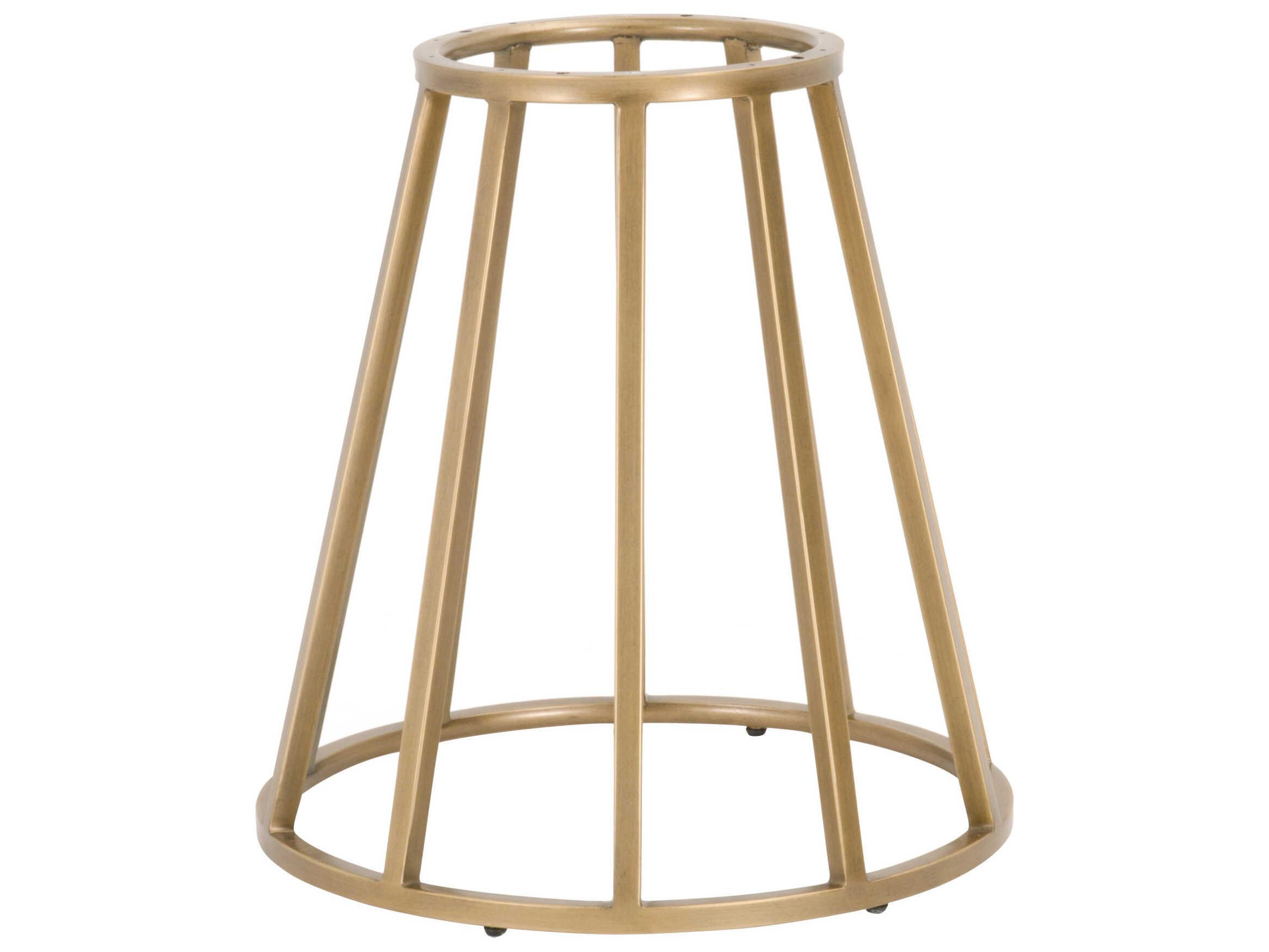 Essentials for Living Traditions Turino Round White Carrera Marble Brushed Gold Dining Table