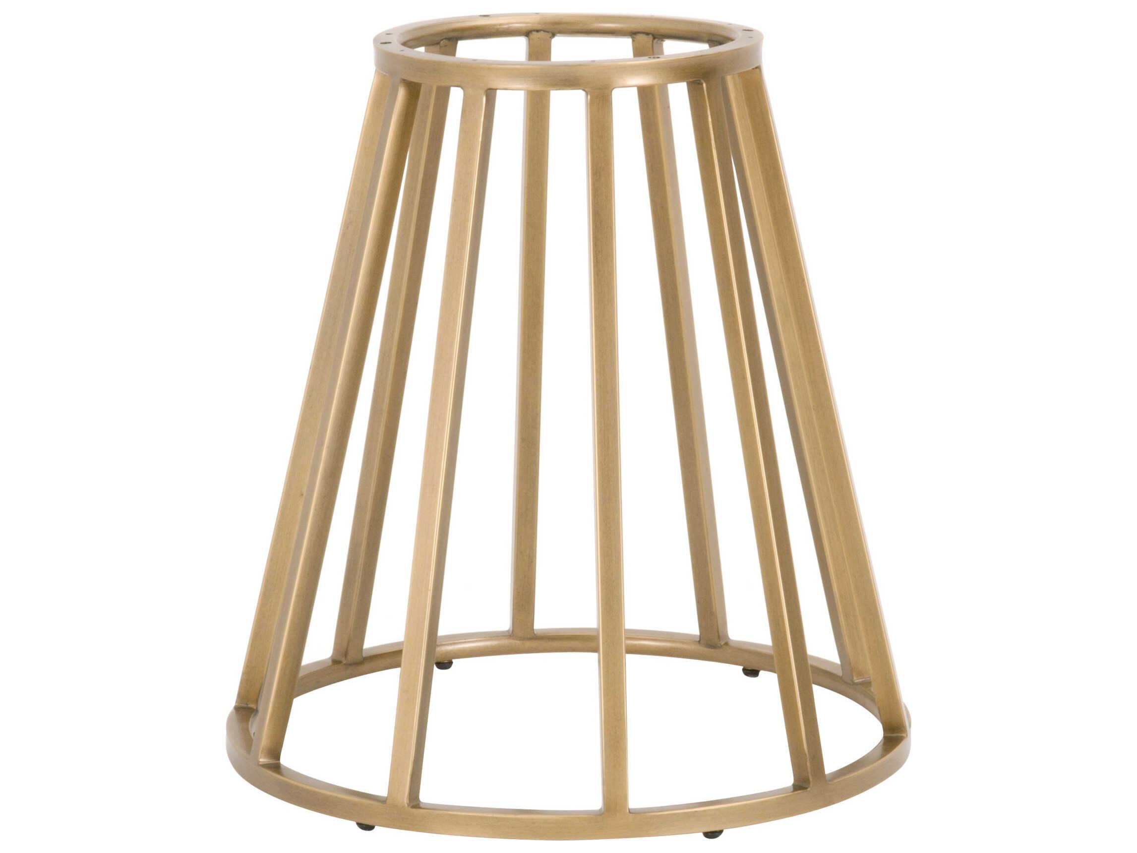 Essentials for Living Traditions Turino Round White Carrera Marble Brushed Gold Dining Table