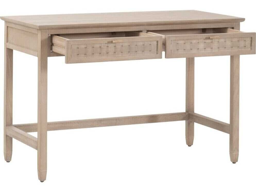 Essentials for Living Sample Weave Smoke Gray Oak Wood Writing Desk