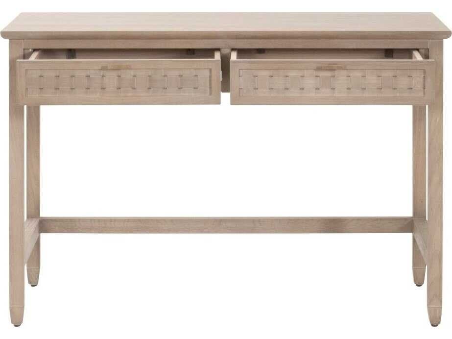 Essentials for Living Sample Weave Smoke Gray Oak Wood Writing Desk