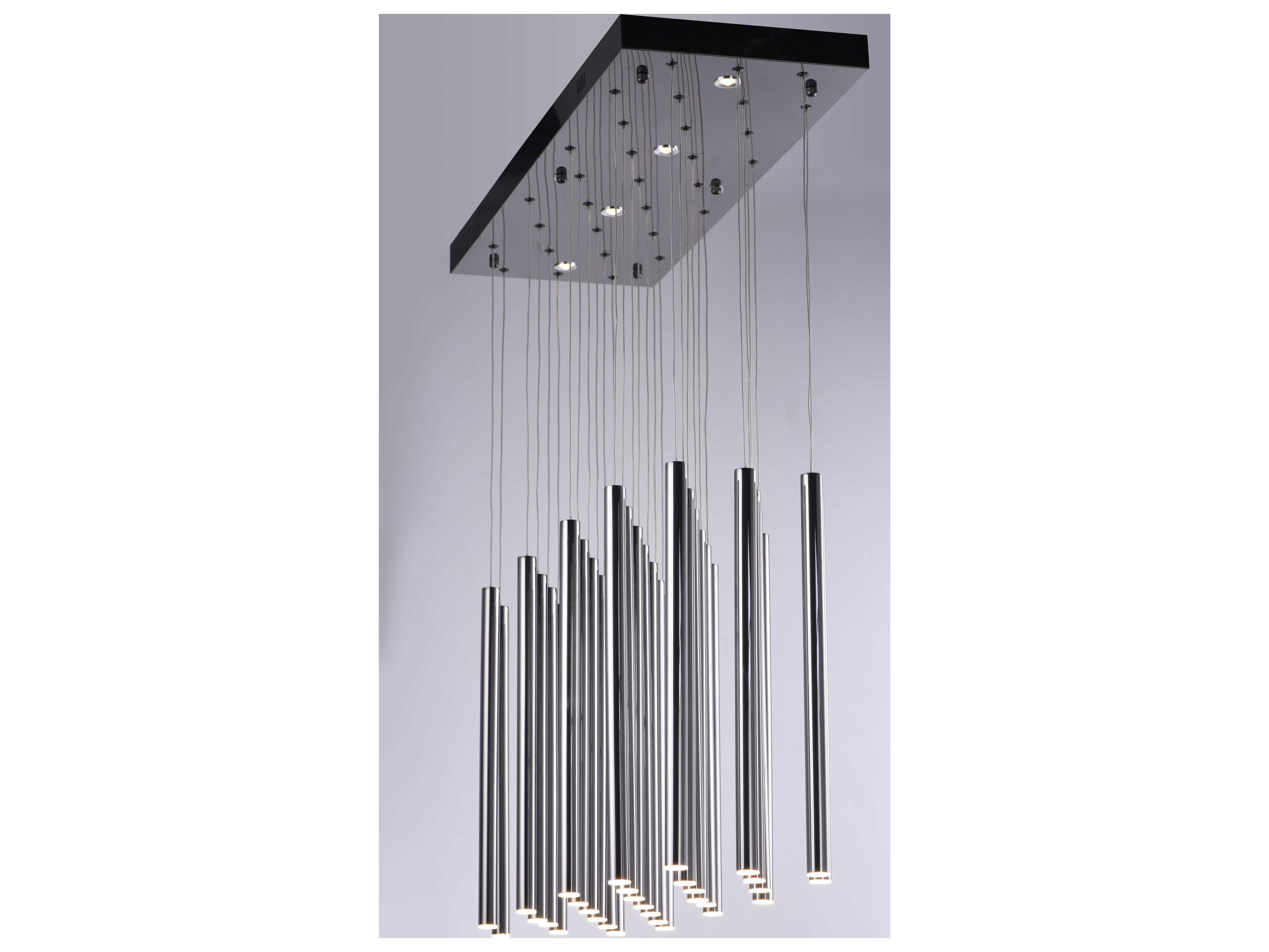 ET2 Flute 3-Light Black Chrome LED Cylinder Linear Island Pendant