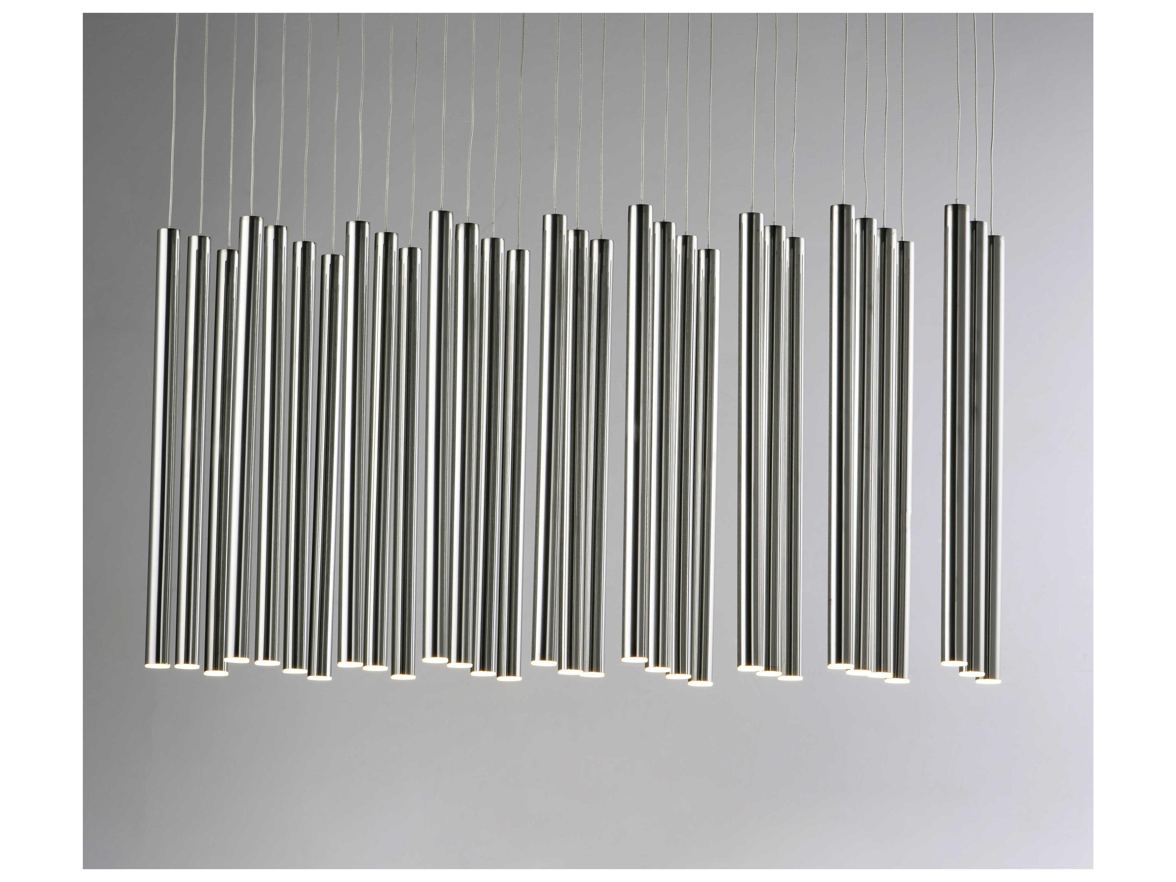 ET2 Flute 3-Light Black Chrome LED Cylinder Linear Island Pendant