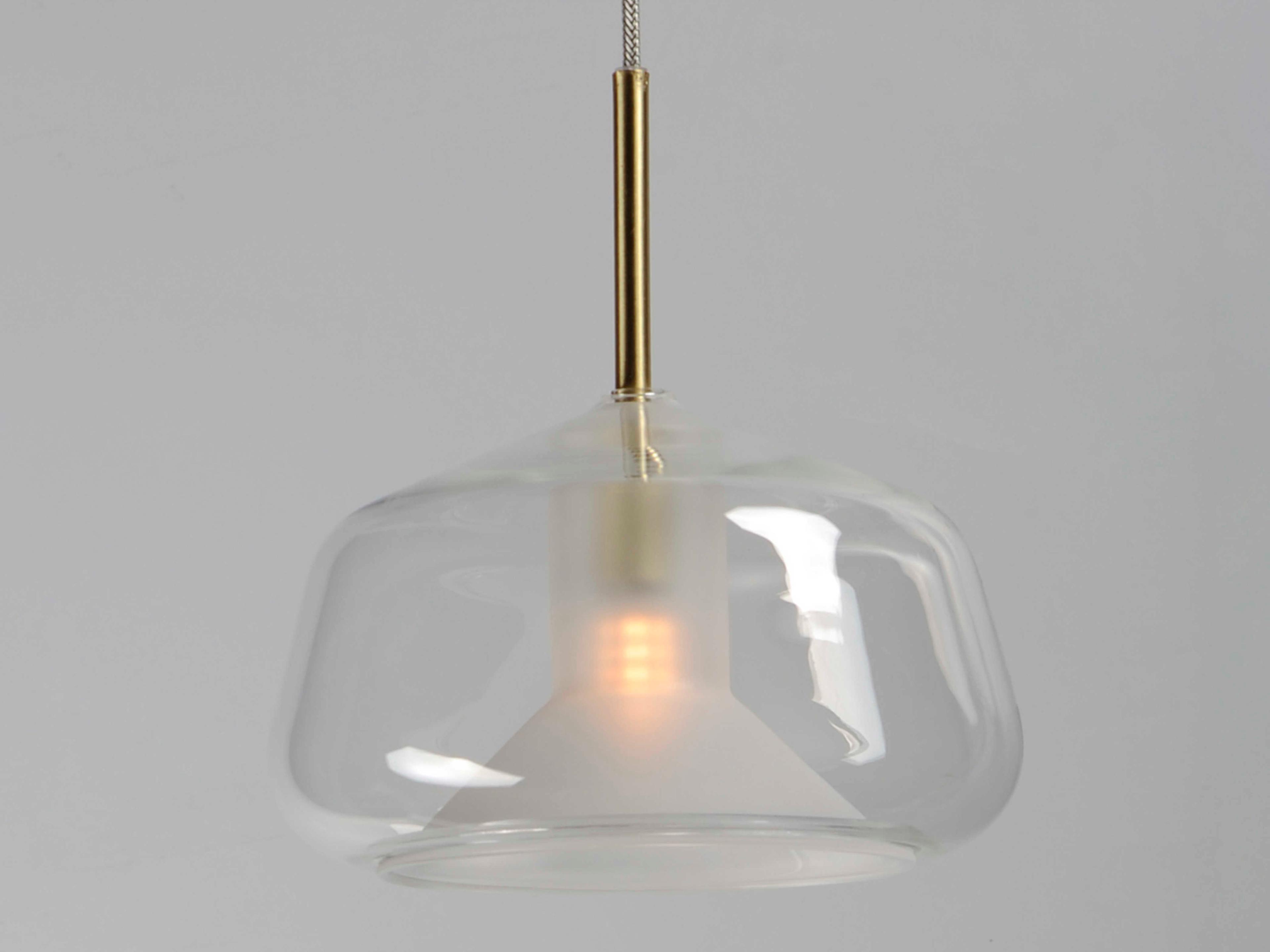 ET2 1-Light Satin Brass Glass LED Mini Pendant