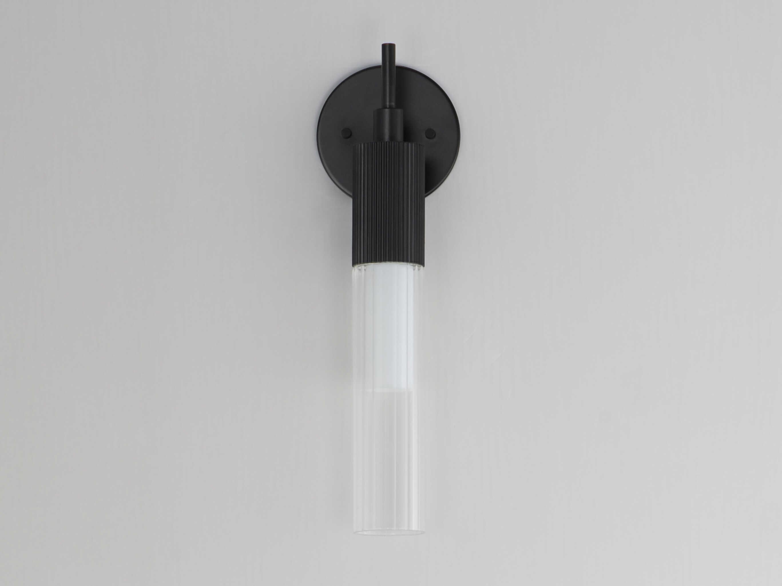 ET2 Reeds 1-Light Black Glass LED Wall Sconce