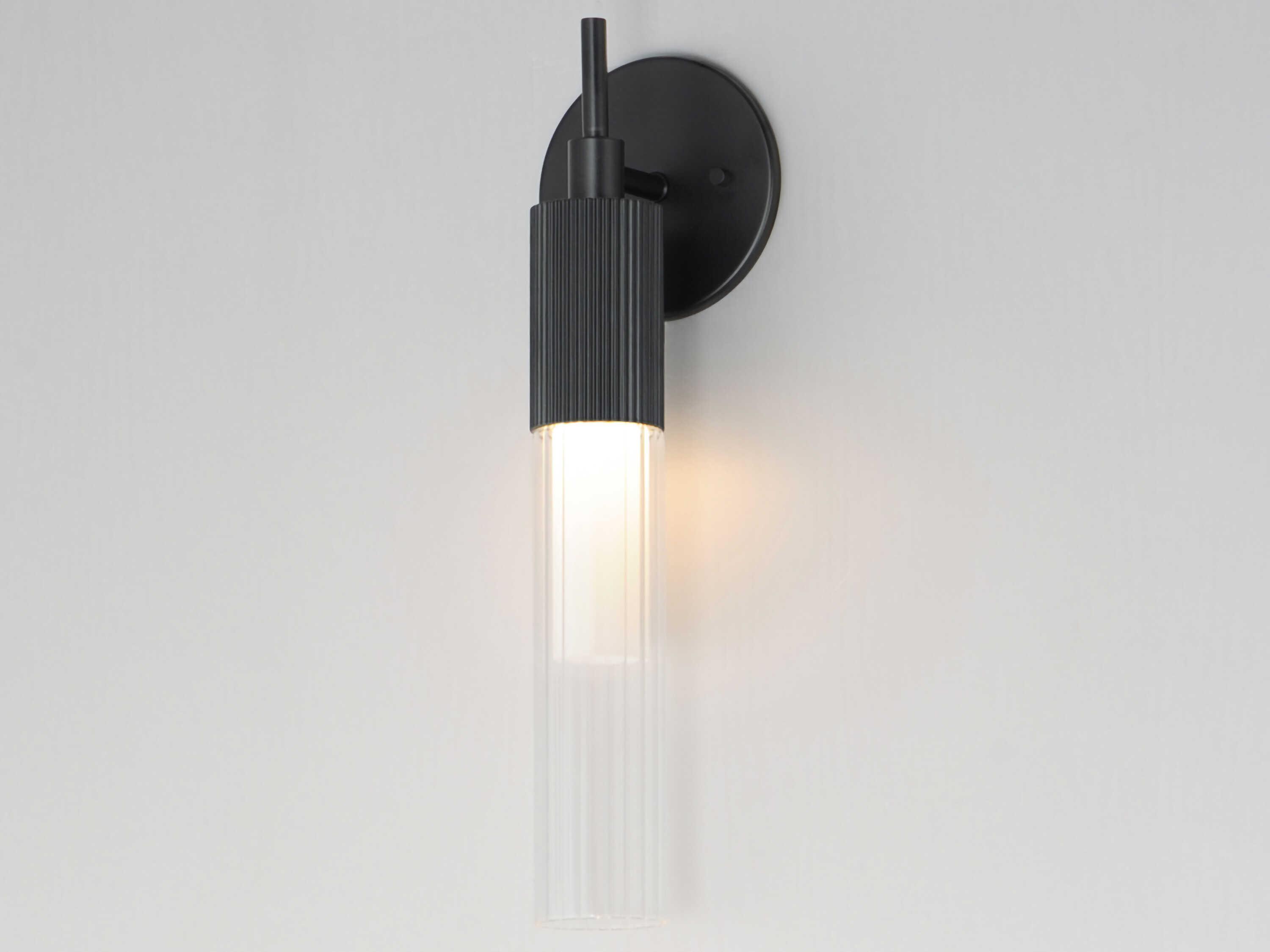 ET2 Reeds 1-Light Black Glass LED Wall Sconce