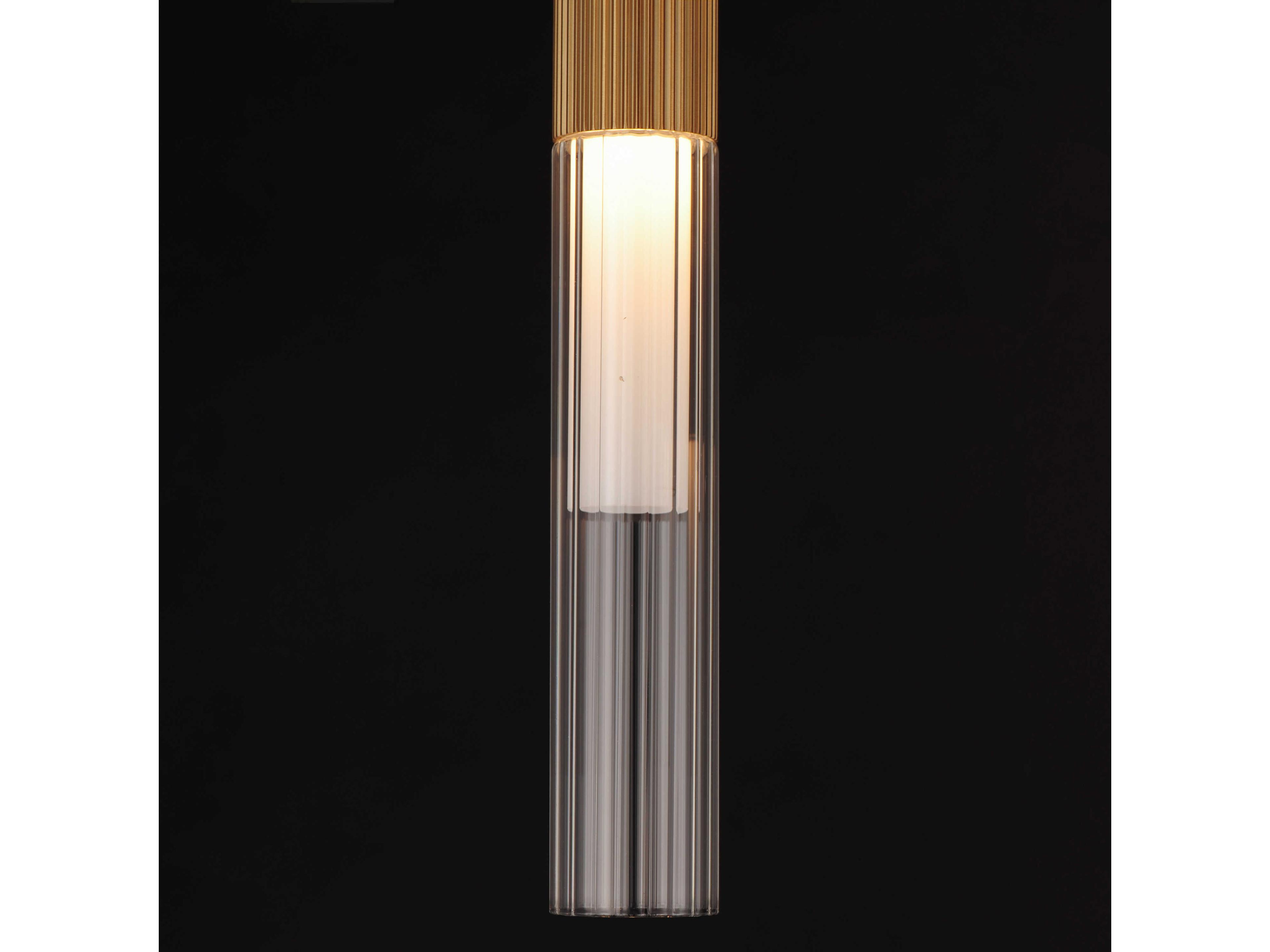 ET2 1-Light Gold Glass LED Cylinder Linear Mini Pendant