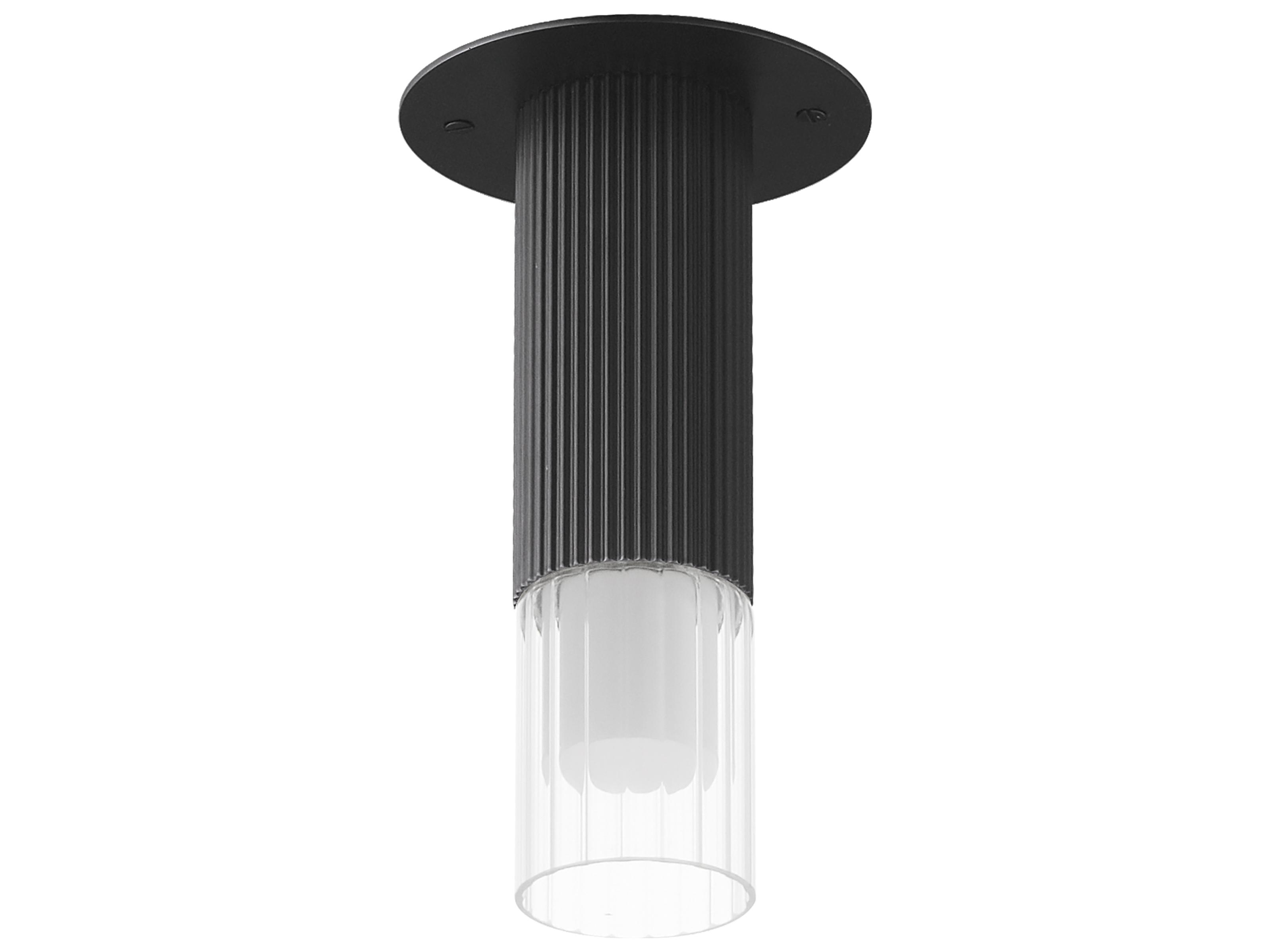ET2 Reeds 1-Light Black Cylinder Flush Mount