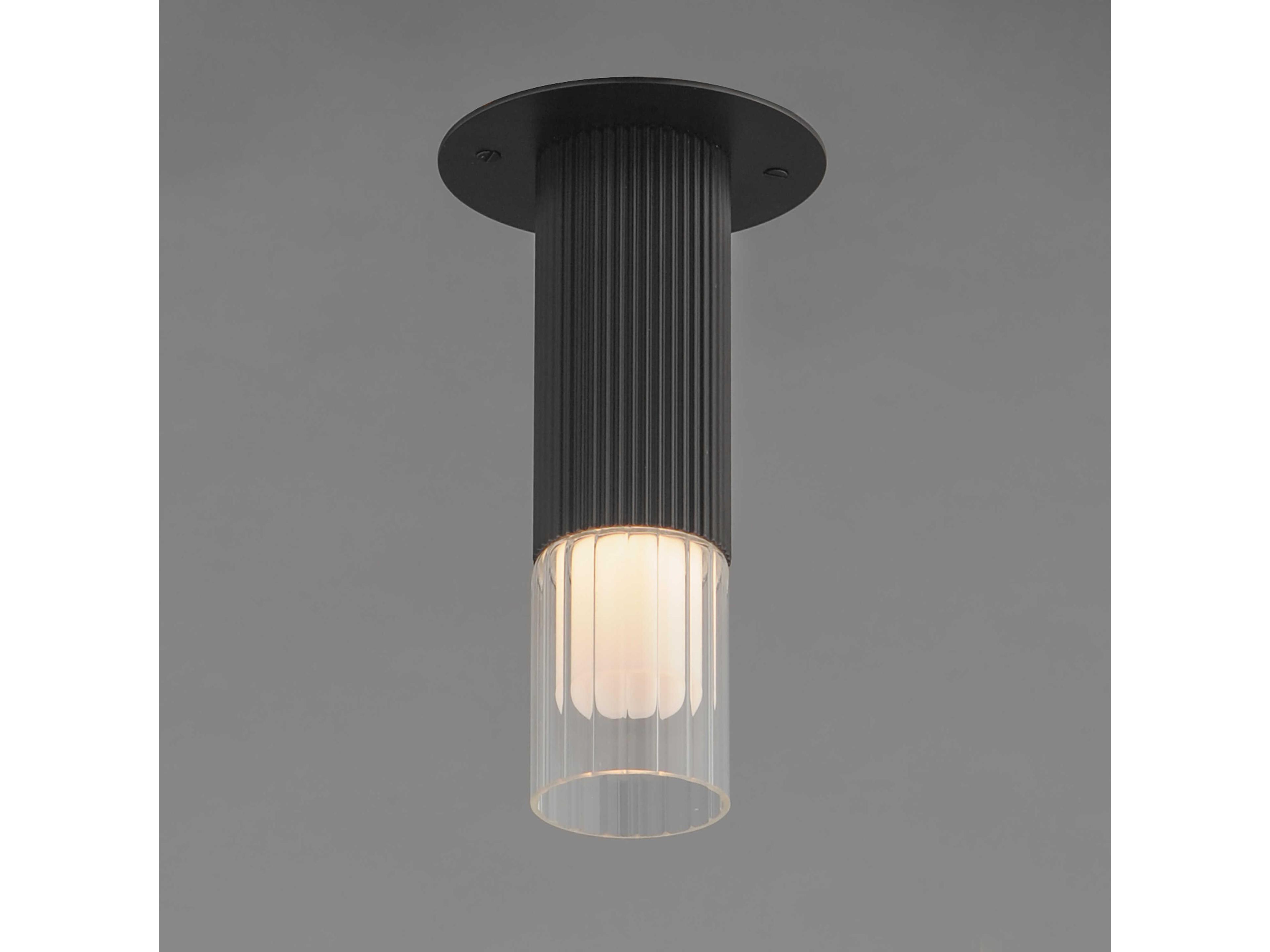 ET2 Reeds 1-Light Black Cylinder Flush Mount