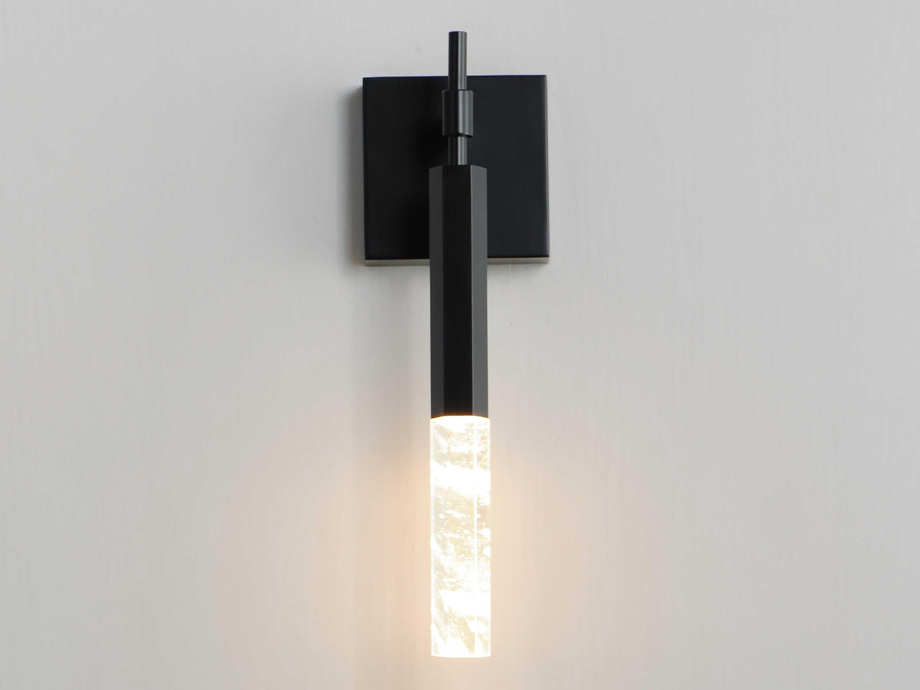 ET2 Diaphane 1-Light Black Crystal LED Wall Sconce