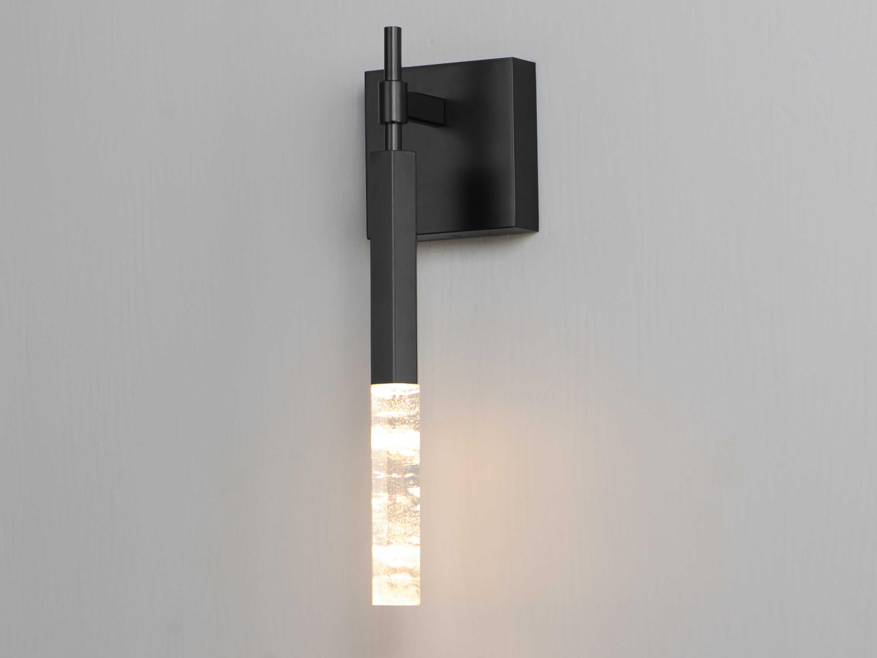ET2 Diaphane 1-Light Black Crystal LED Wall Sconce