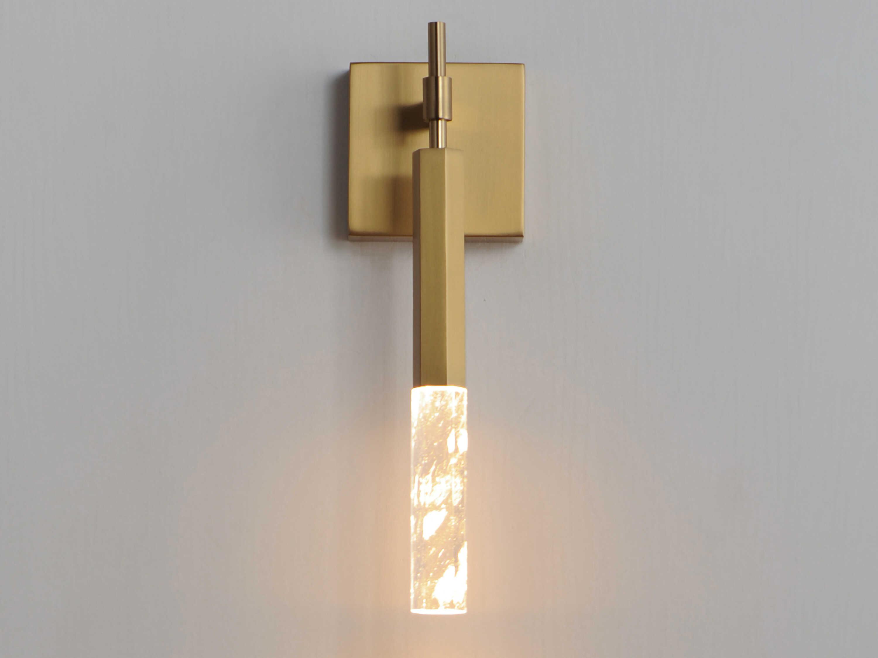 ET2 Diaphane 1-Light Gold Crystal LED Wall Sconce