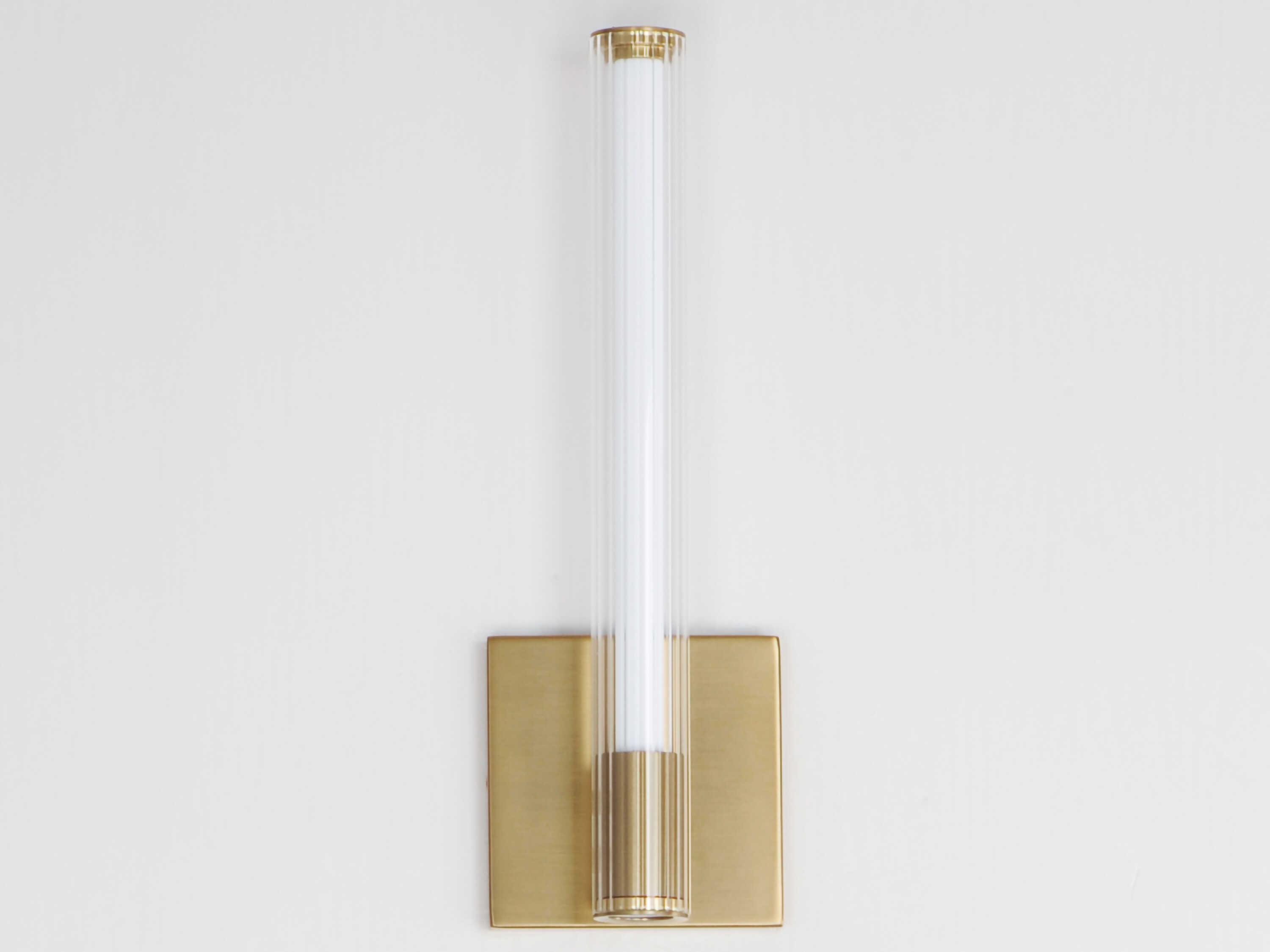 ET2 Cortex 1-Light Natural Aged Brass Glass LED Wall Sconce