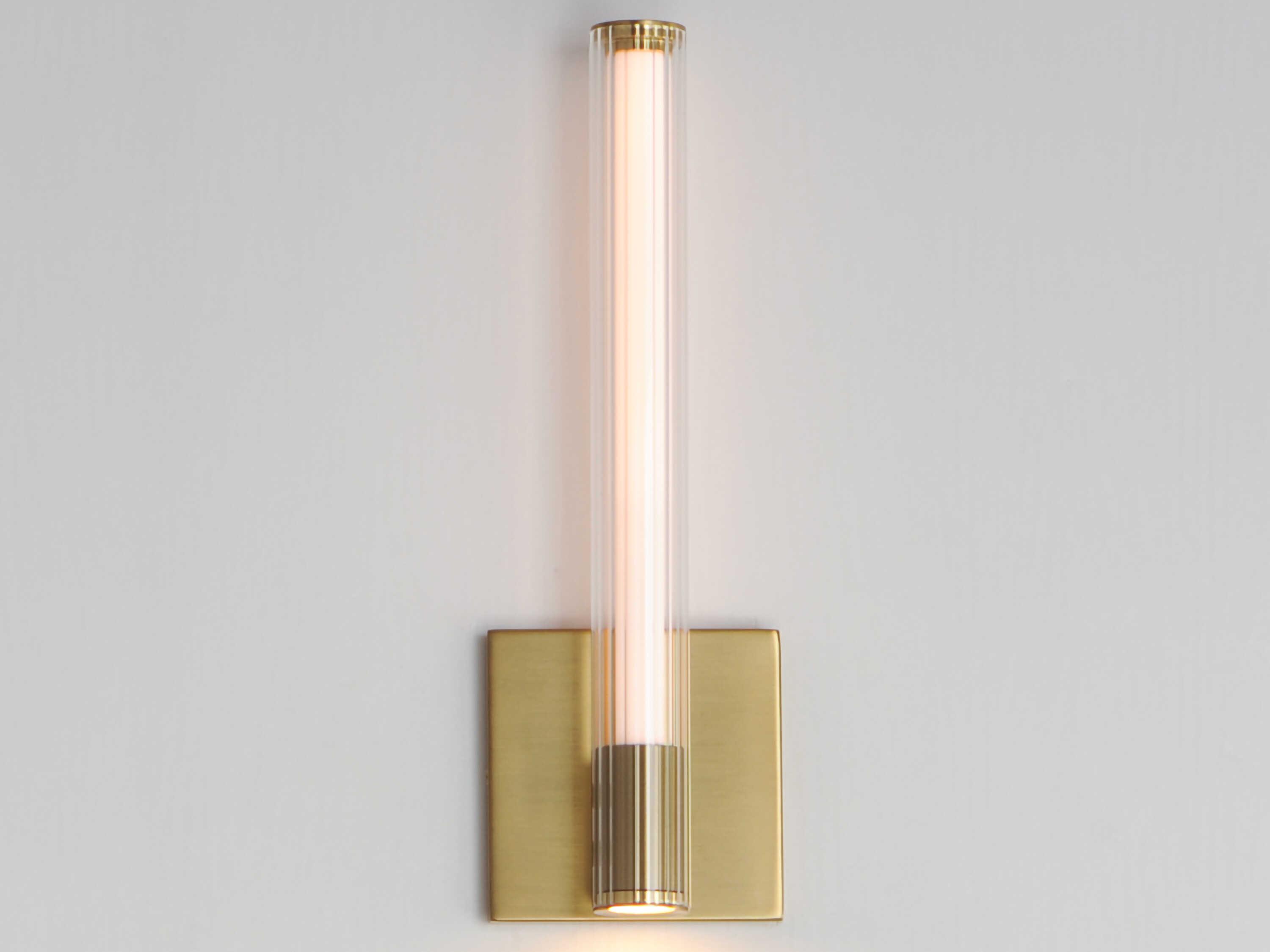 ET2 Cortex 1-Light Natural Aged Brass Glass LED Wall Sconce