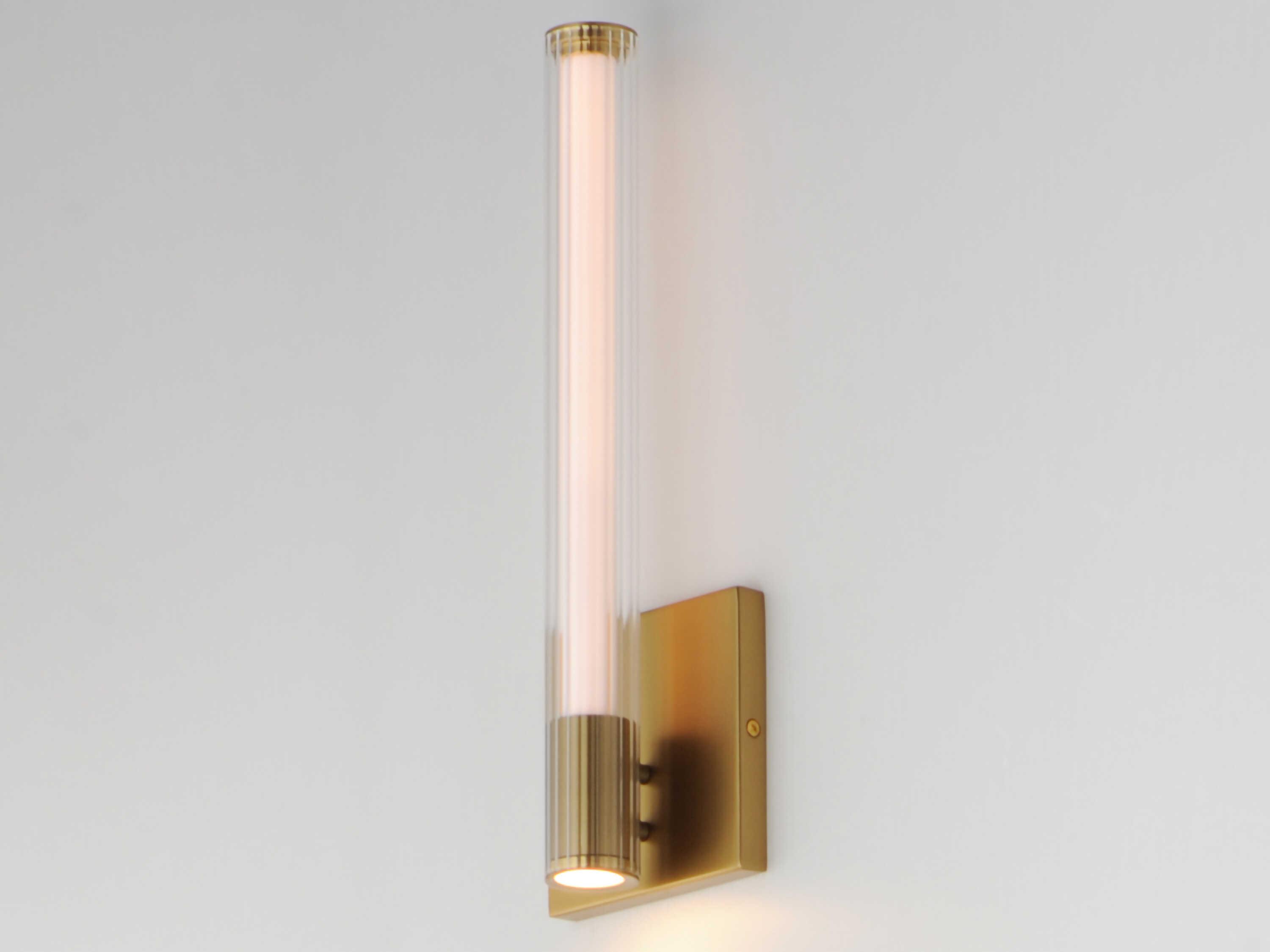 ET2 Cortex 1-Light Natural Aged Brass Glass LED Wall Sconce