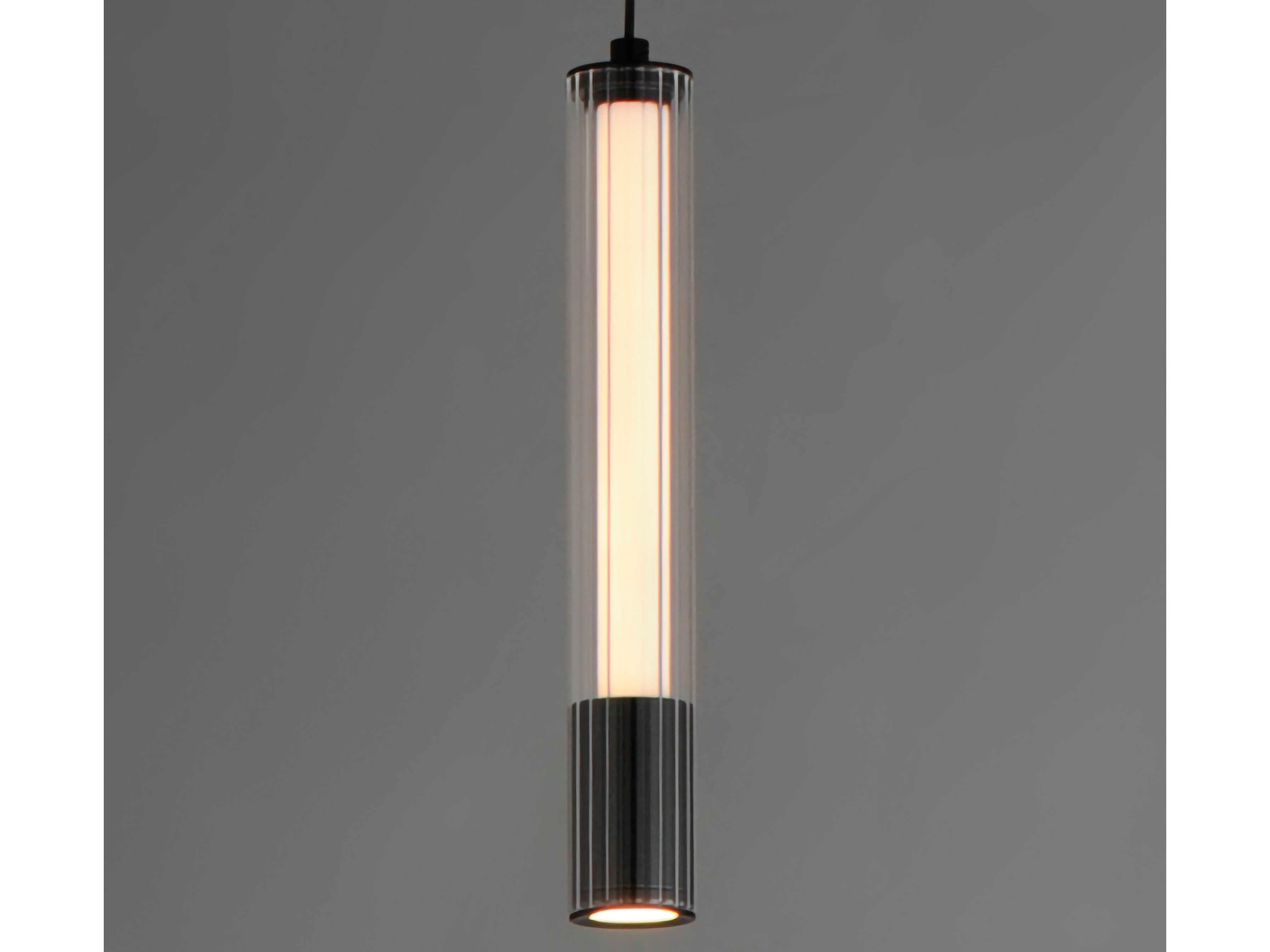 ET2 1-Light Black Glass LED Linear Mini Pendant