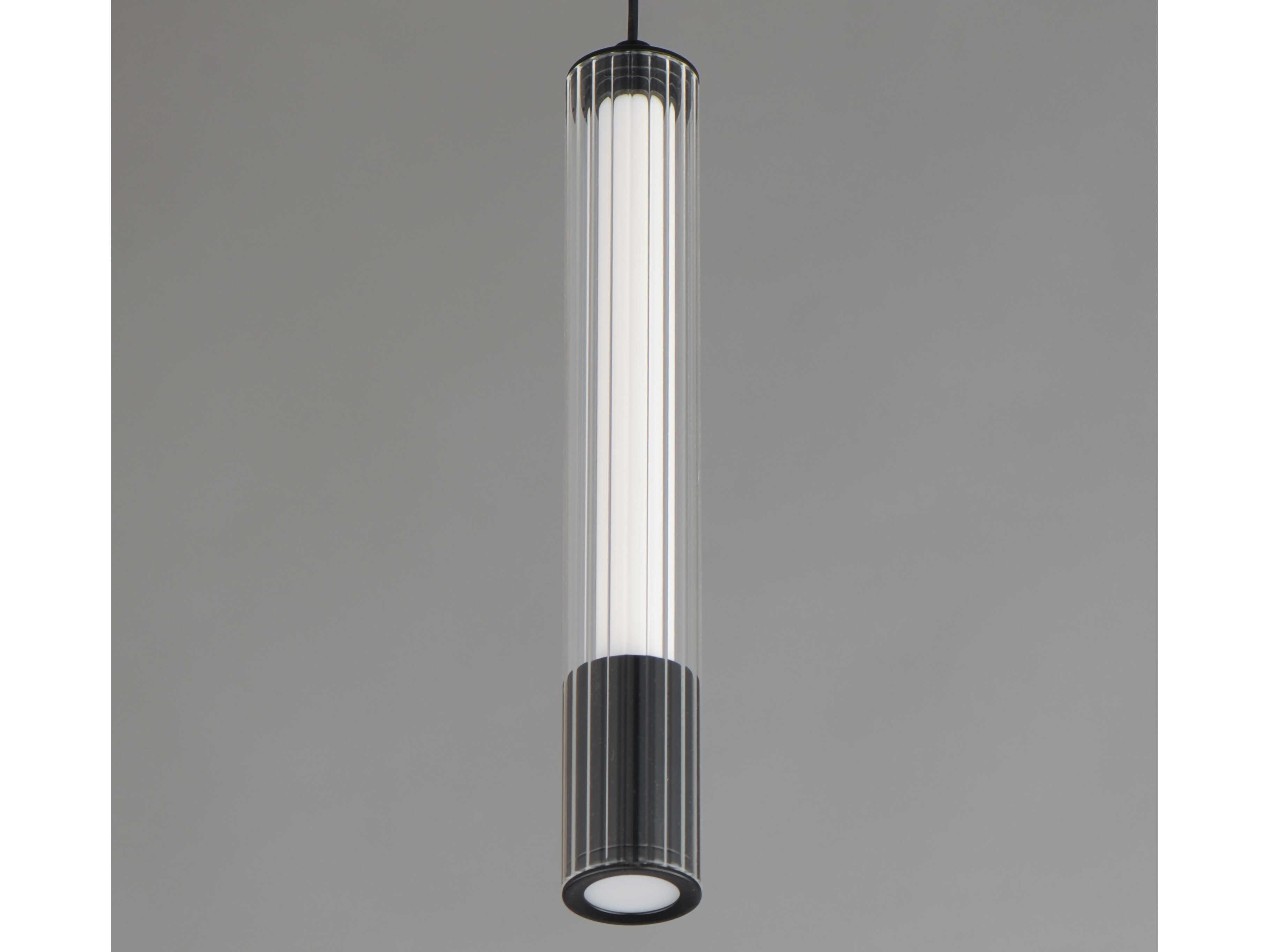 ET2 1-Light Black Glass LED Linear Mini Pendant