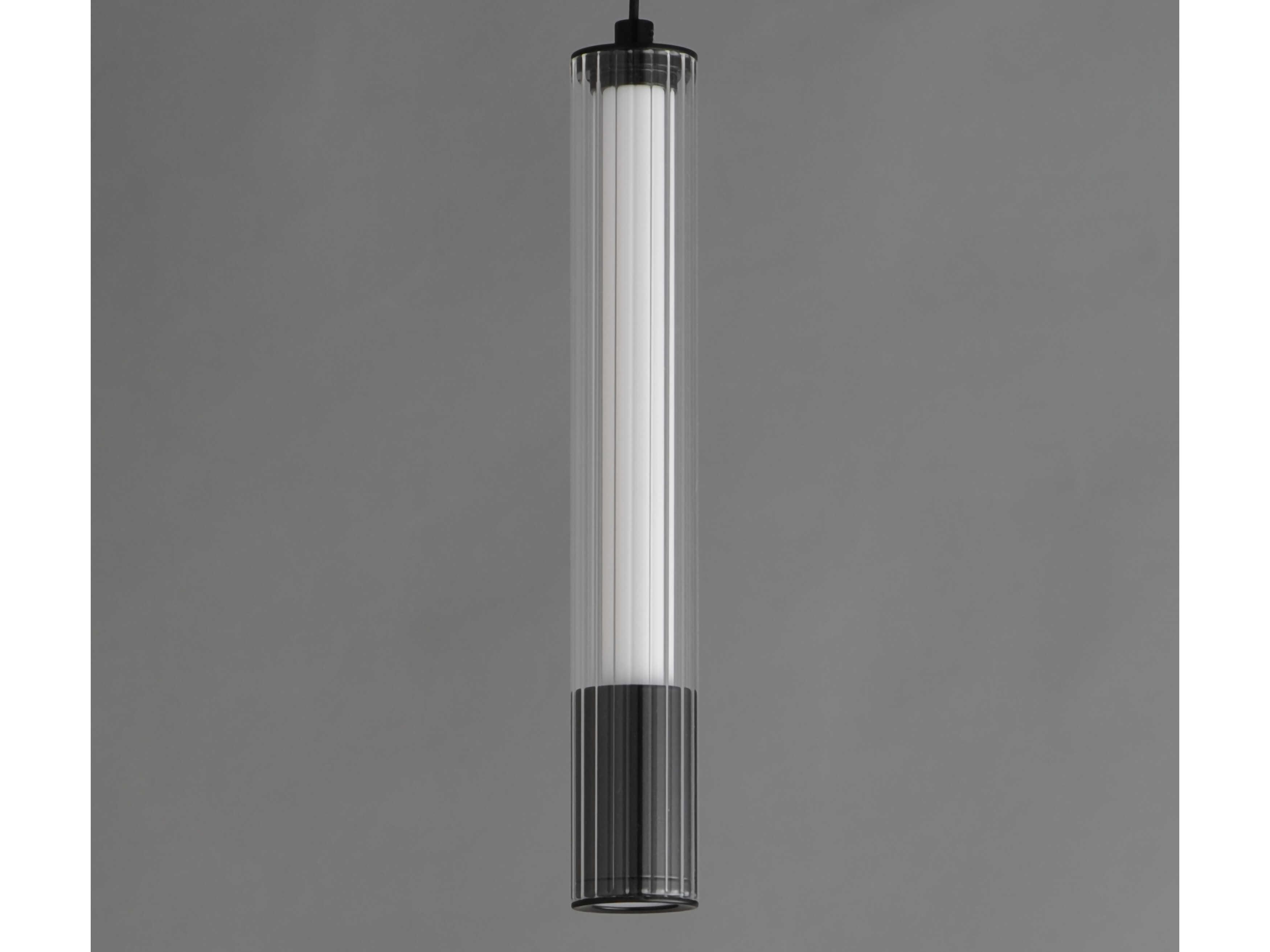 ET2 1-Light Black Glass LED Linear Mini Pendant