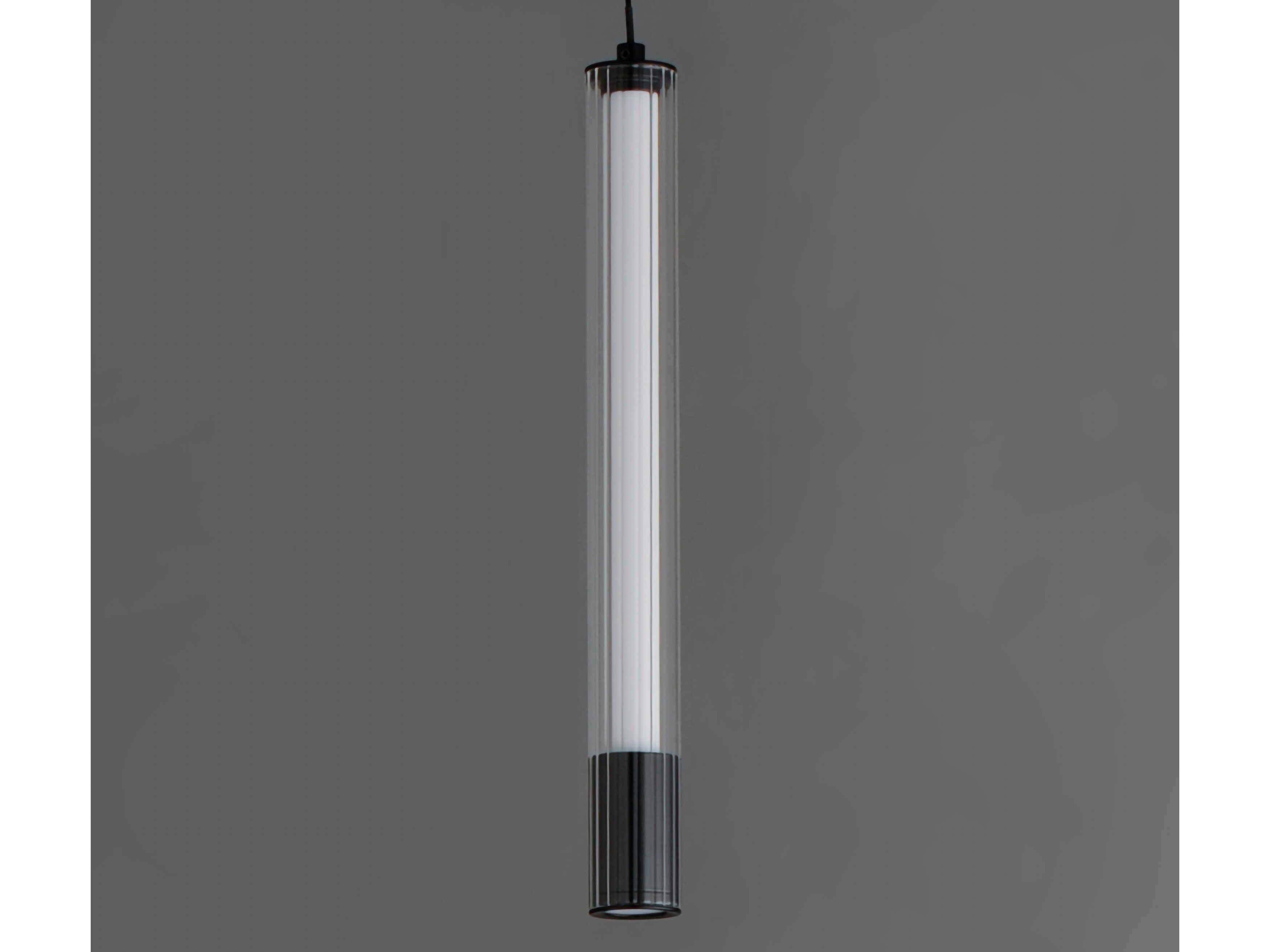 ET2 1-Light Black Glass LED Linear Mini Pendant