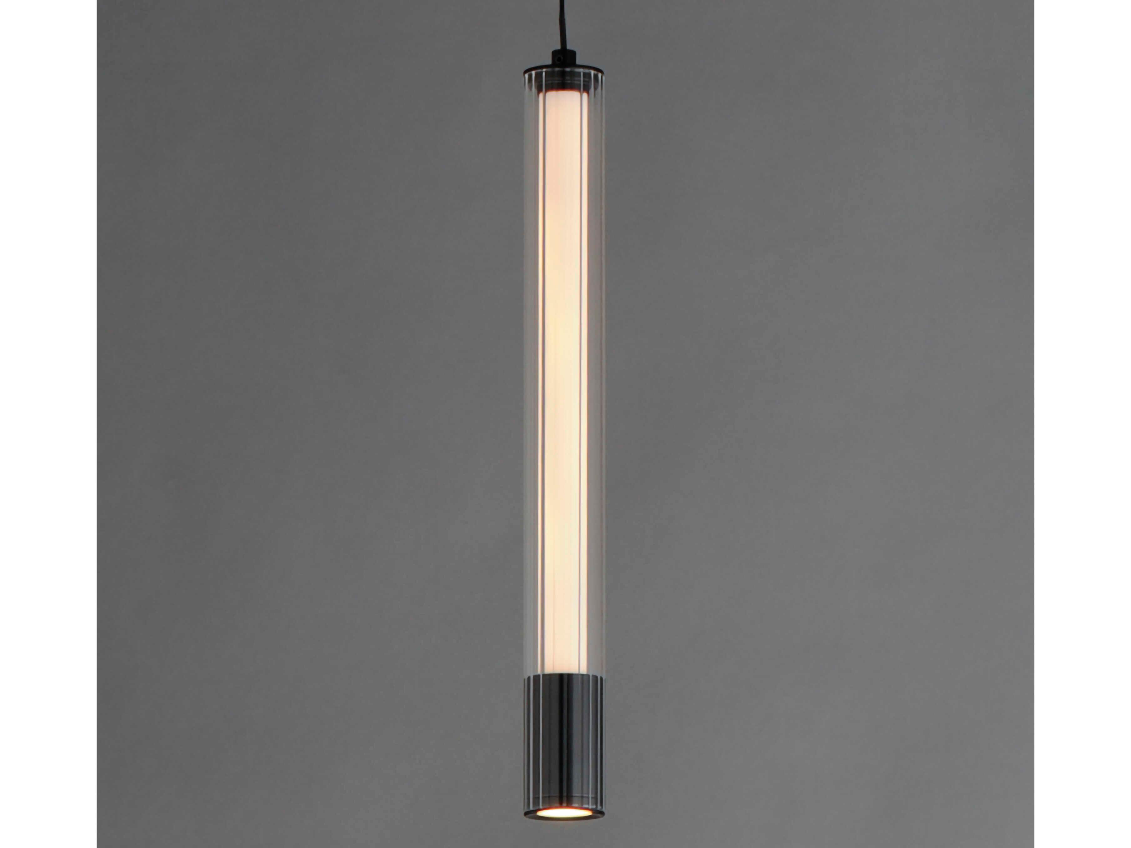 ET2 1-Light Black Glass LED Linear Mini Pendant