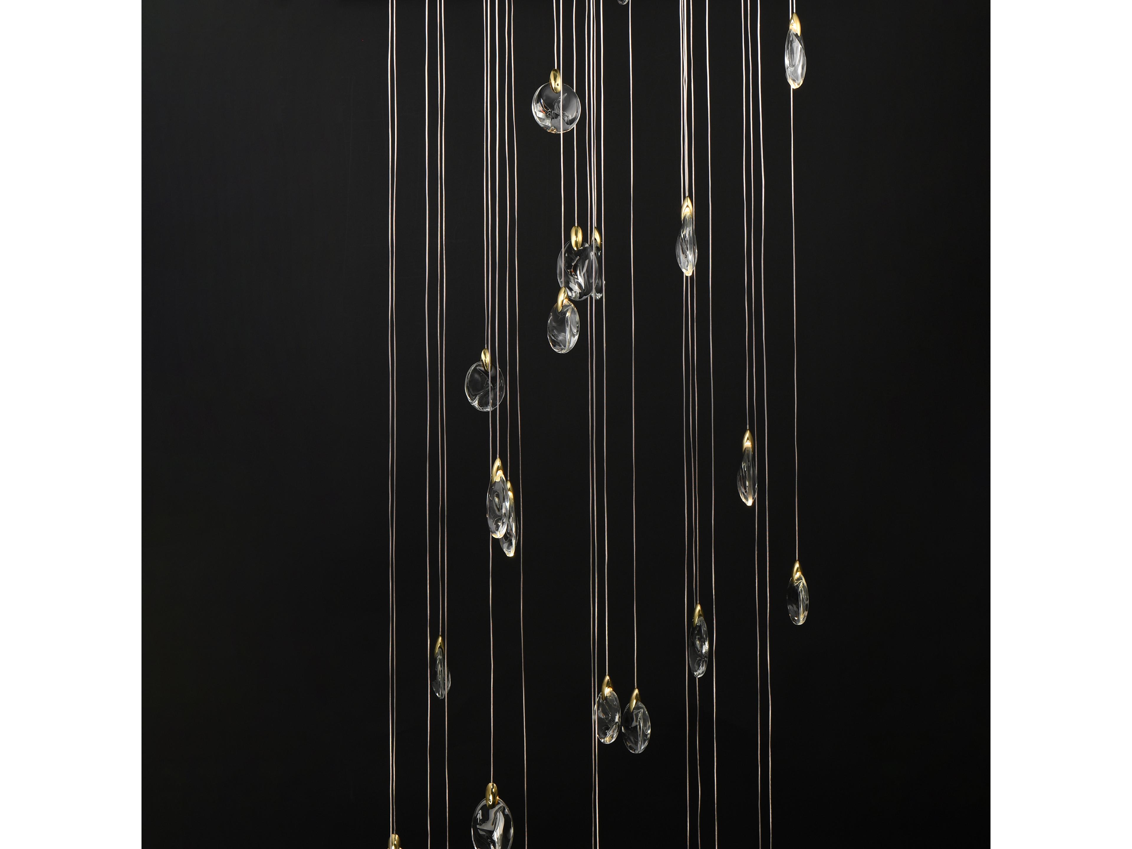 ET2 Pebble 35-Light Black Polished Gold Pendant