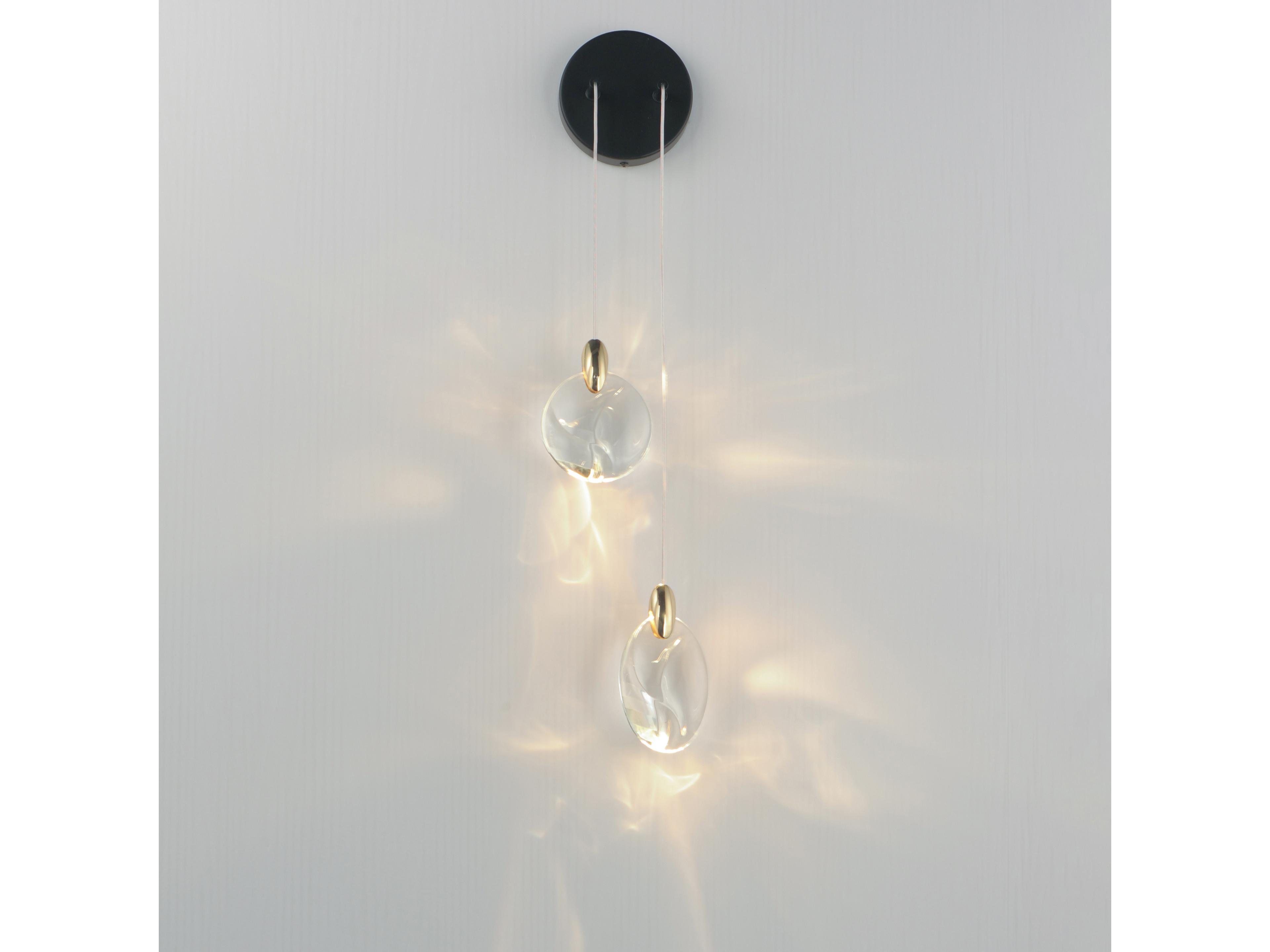 ET2 Pebble 2-Light Black Polished Gold Wall Sconce