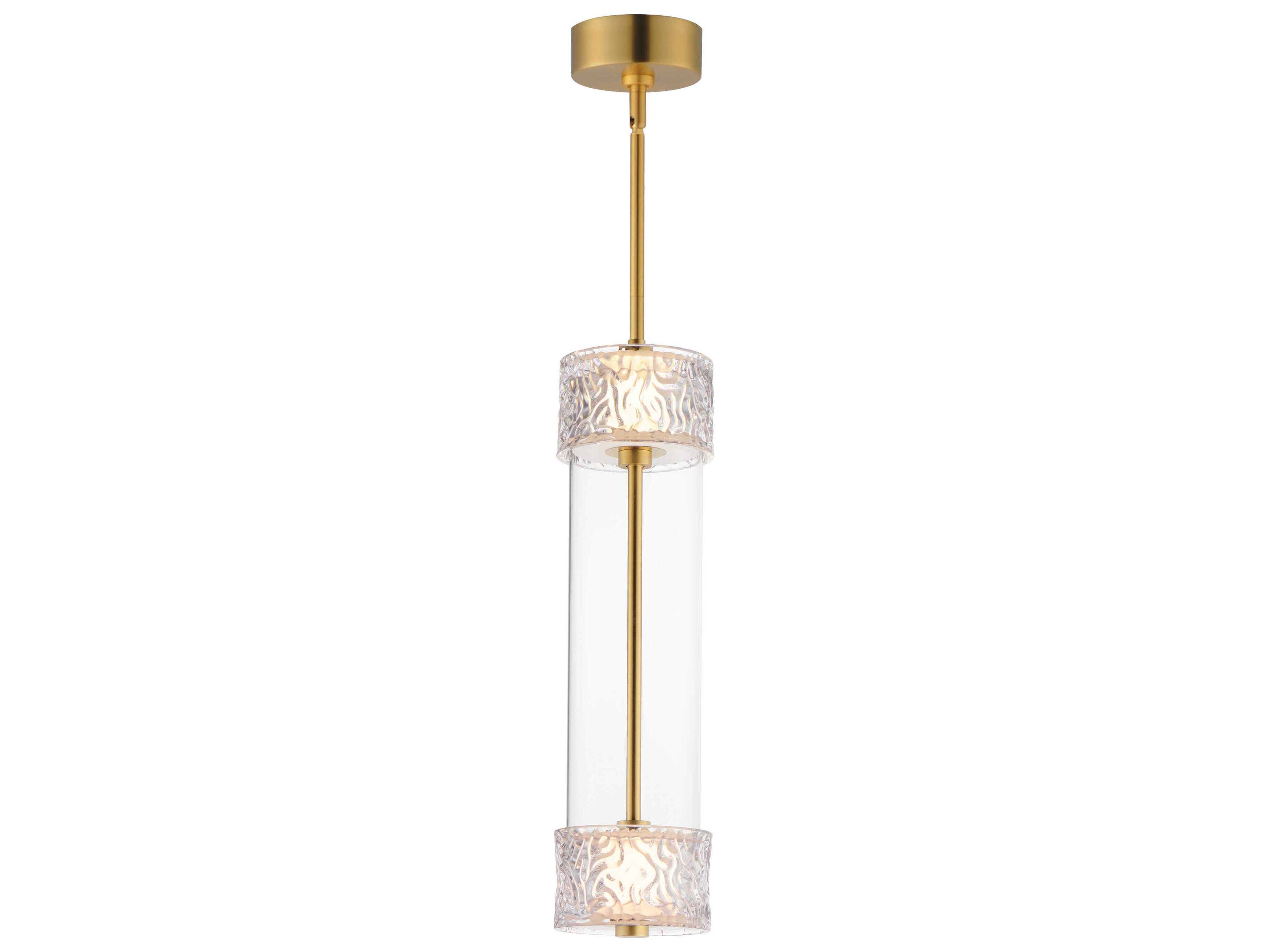 ET2 2-Light Natural Aged Brass Cylinder Mini Pendant