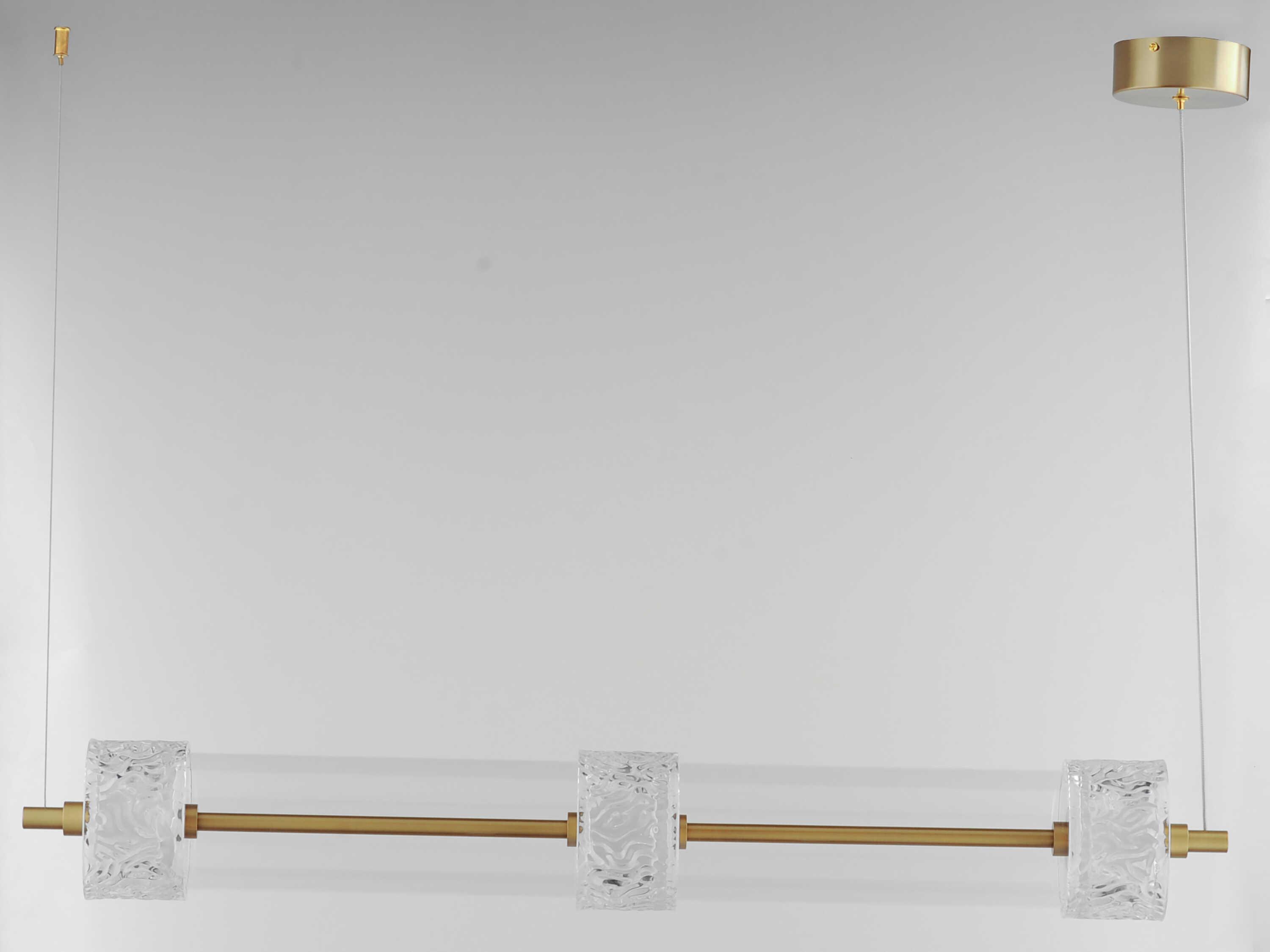 ET2 Elysian 3-Light Natural Aged Brass Cylinder Linear Island Pendant