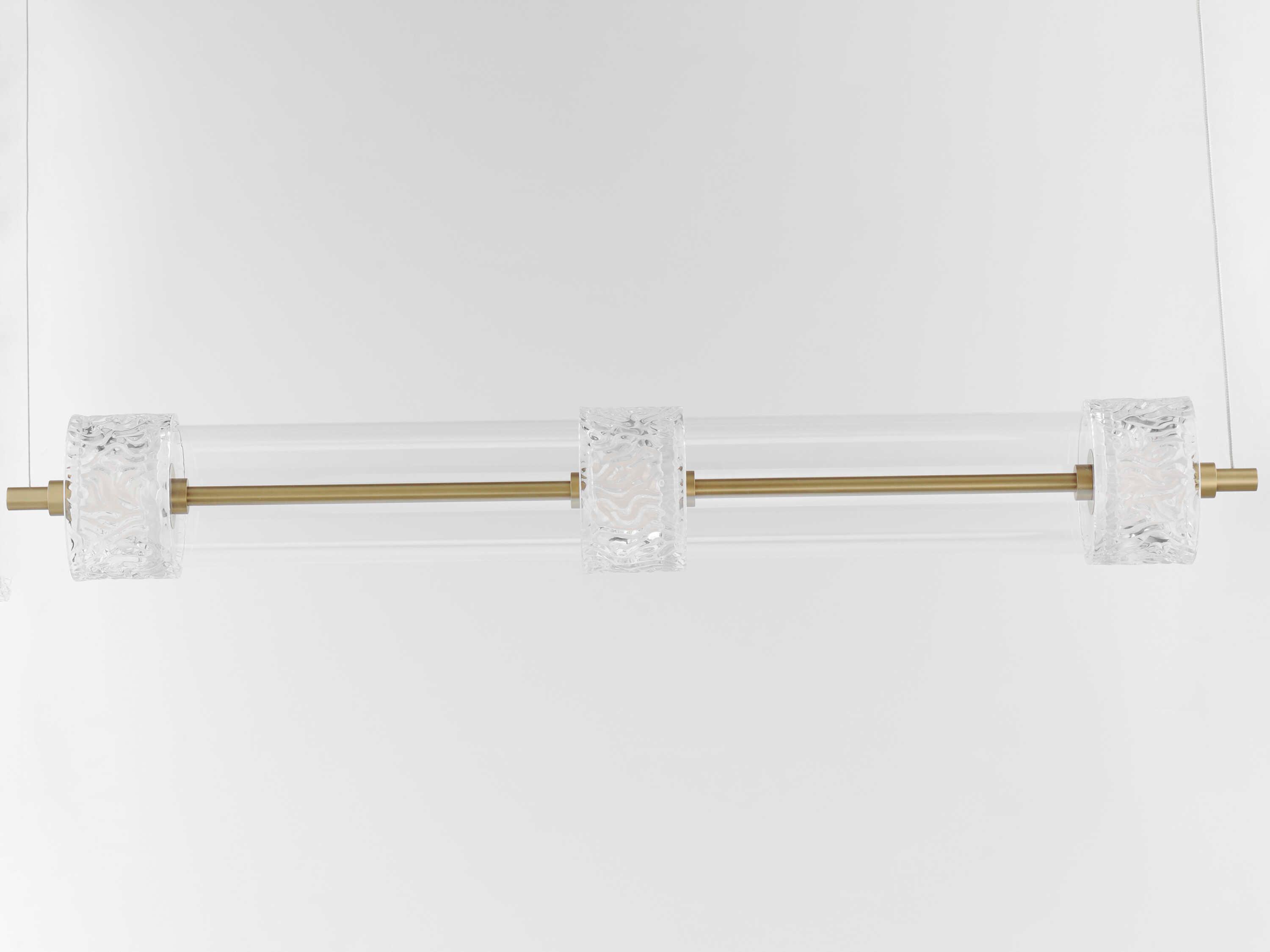 ET2 Elysian 3-Light Natural Aged Brass Cylinder Linear Island Pendant