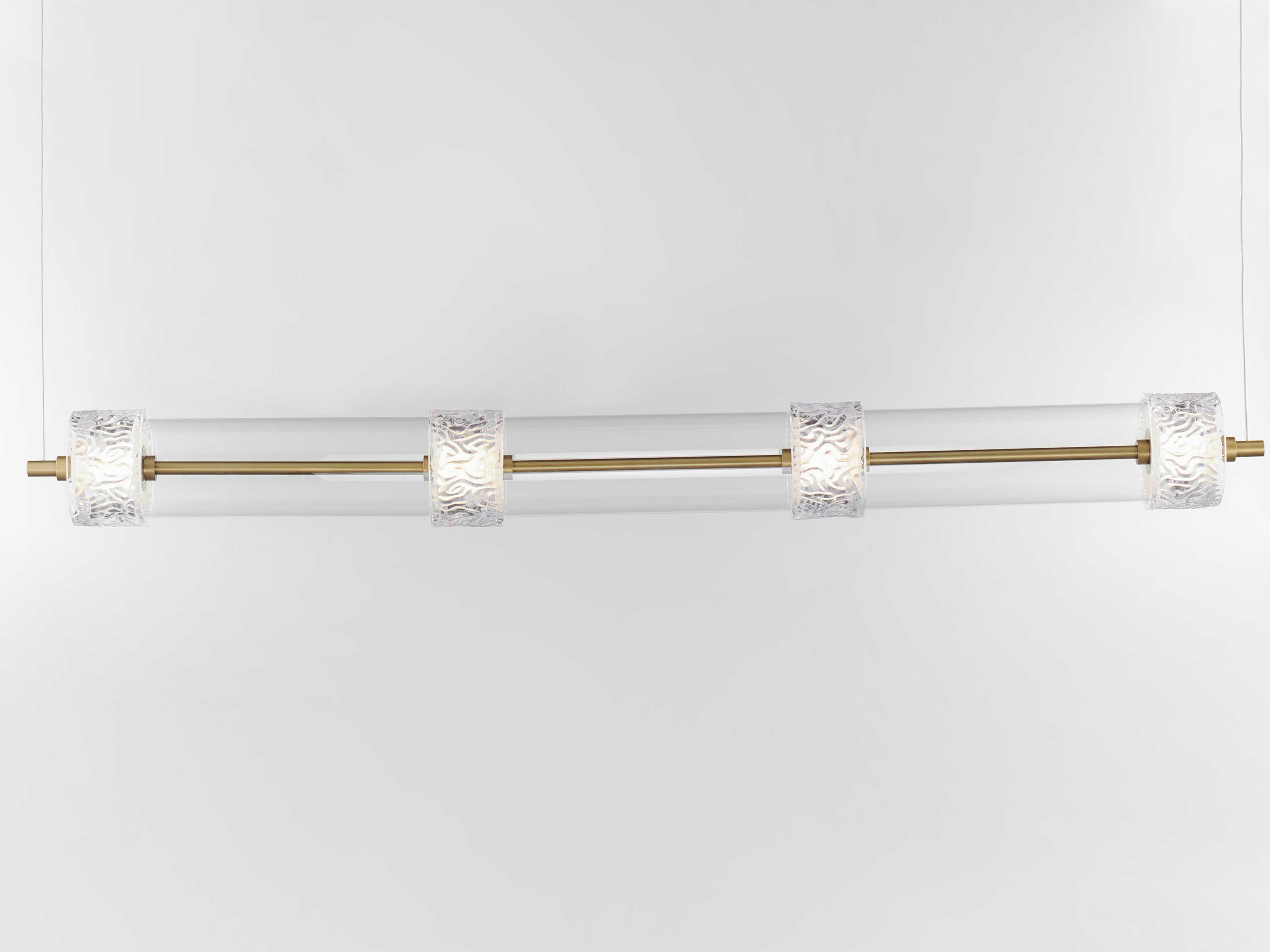 ET2 Elysian 4-Light Natural Aged Brass Cylinder Linear Island Pendant