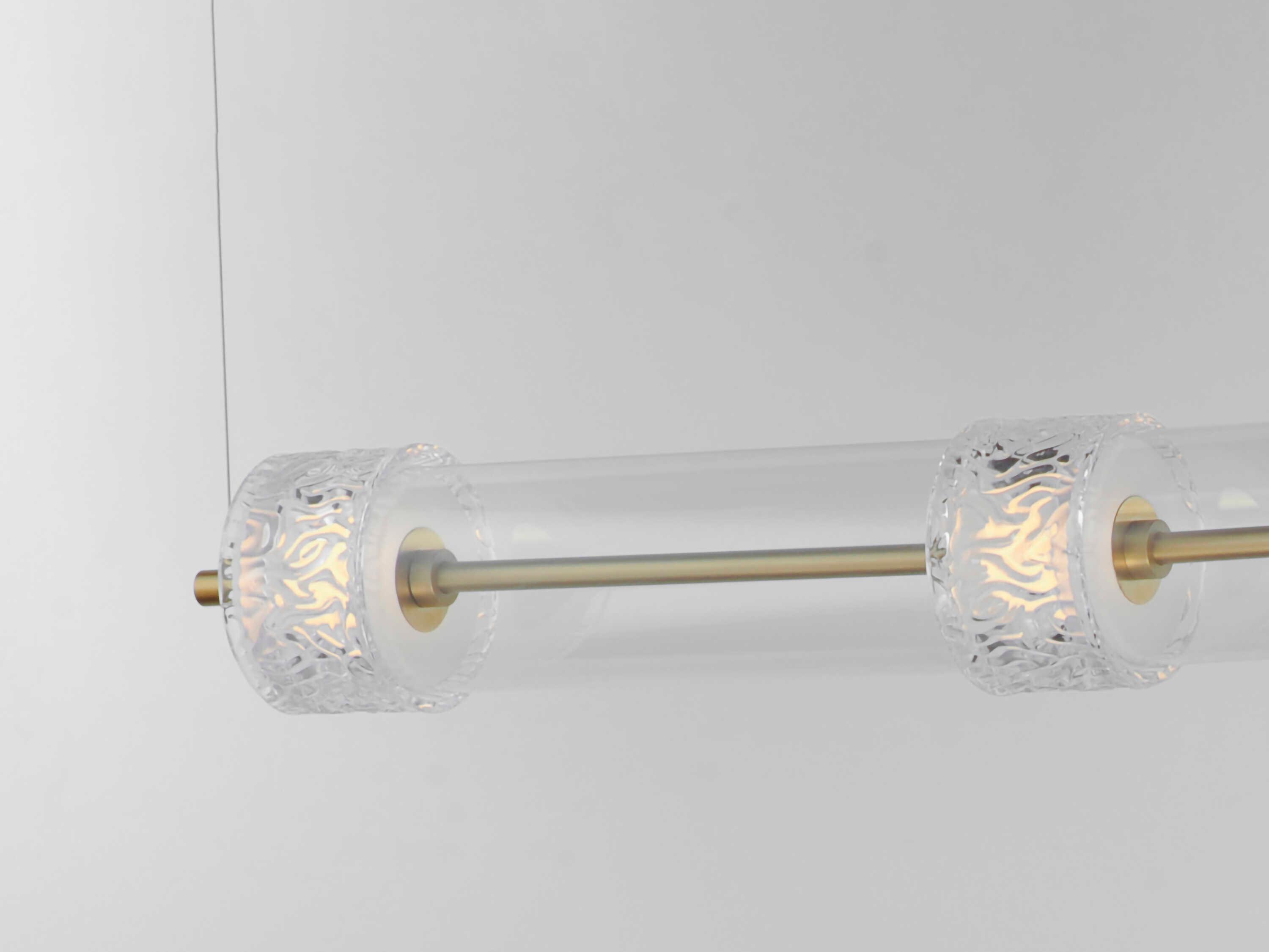 ET2 Elysian 4-Light Natural Aged Brass Cylinder Linear Island Pendant