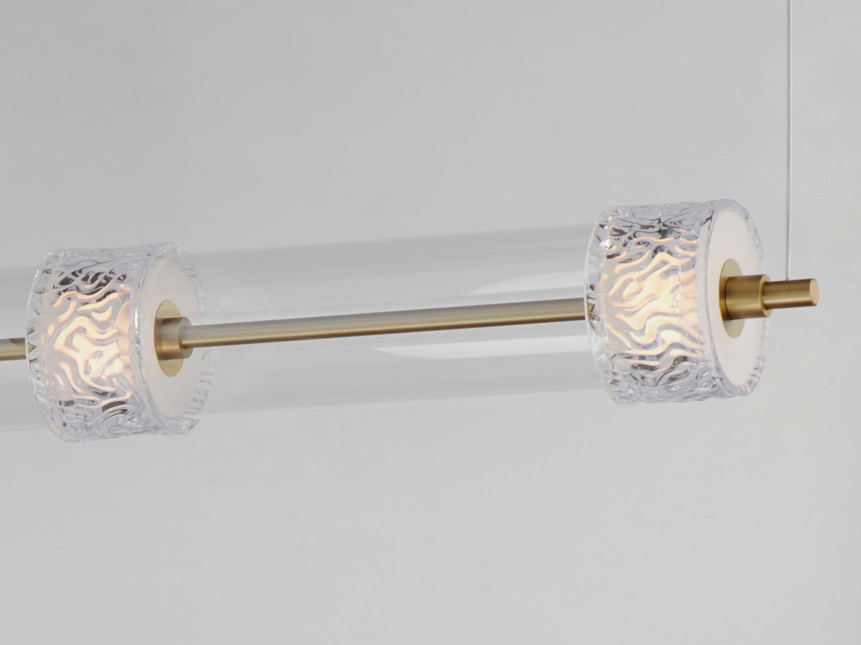 ET2 Elysian 4-Light Natural Aged Brass Cylinder Linear Island Pendant