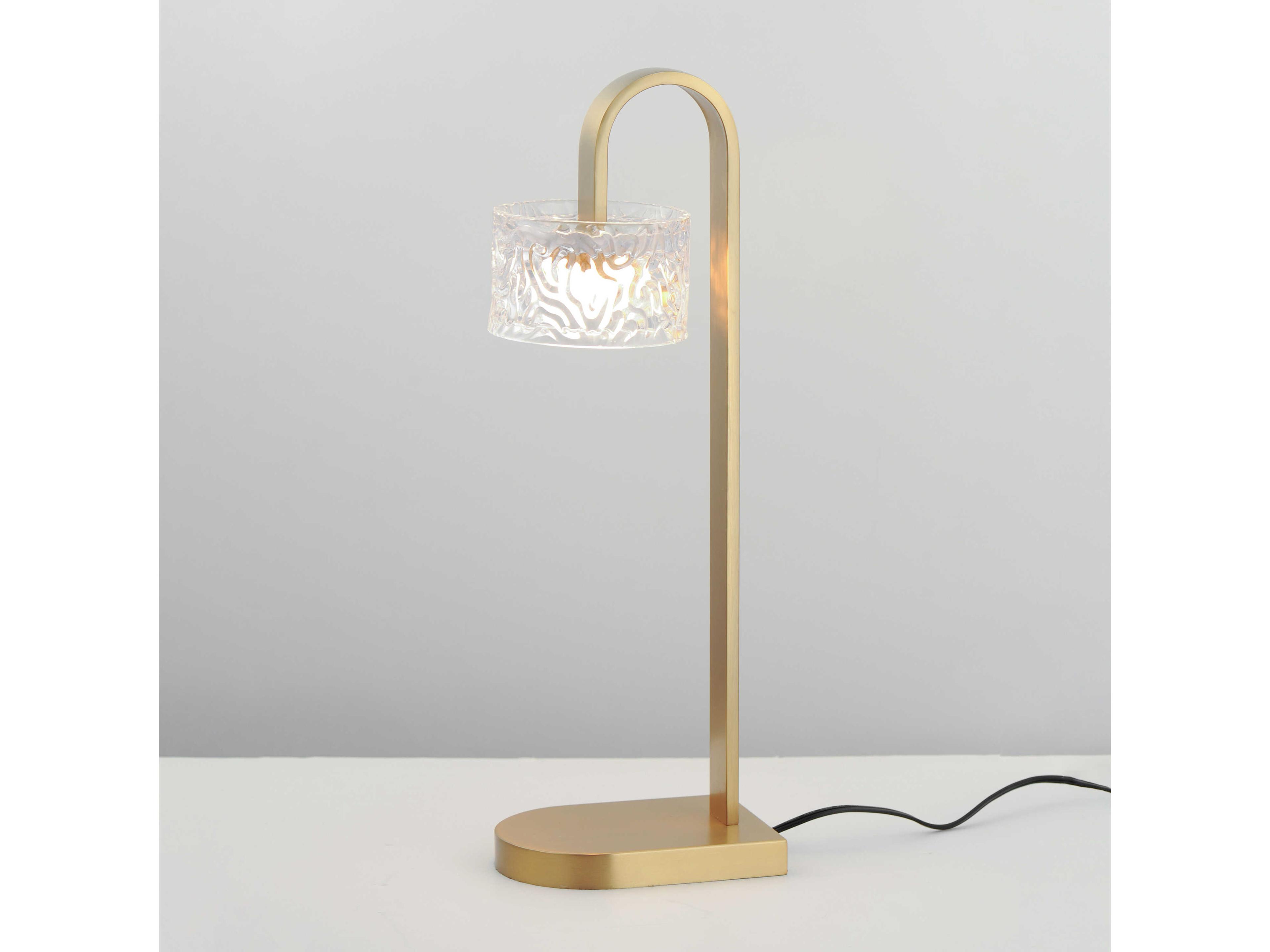 ET2 Elysian Natural Aged Brass Ripple Glass Table Lamp