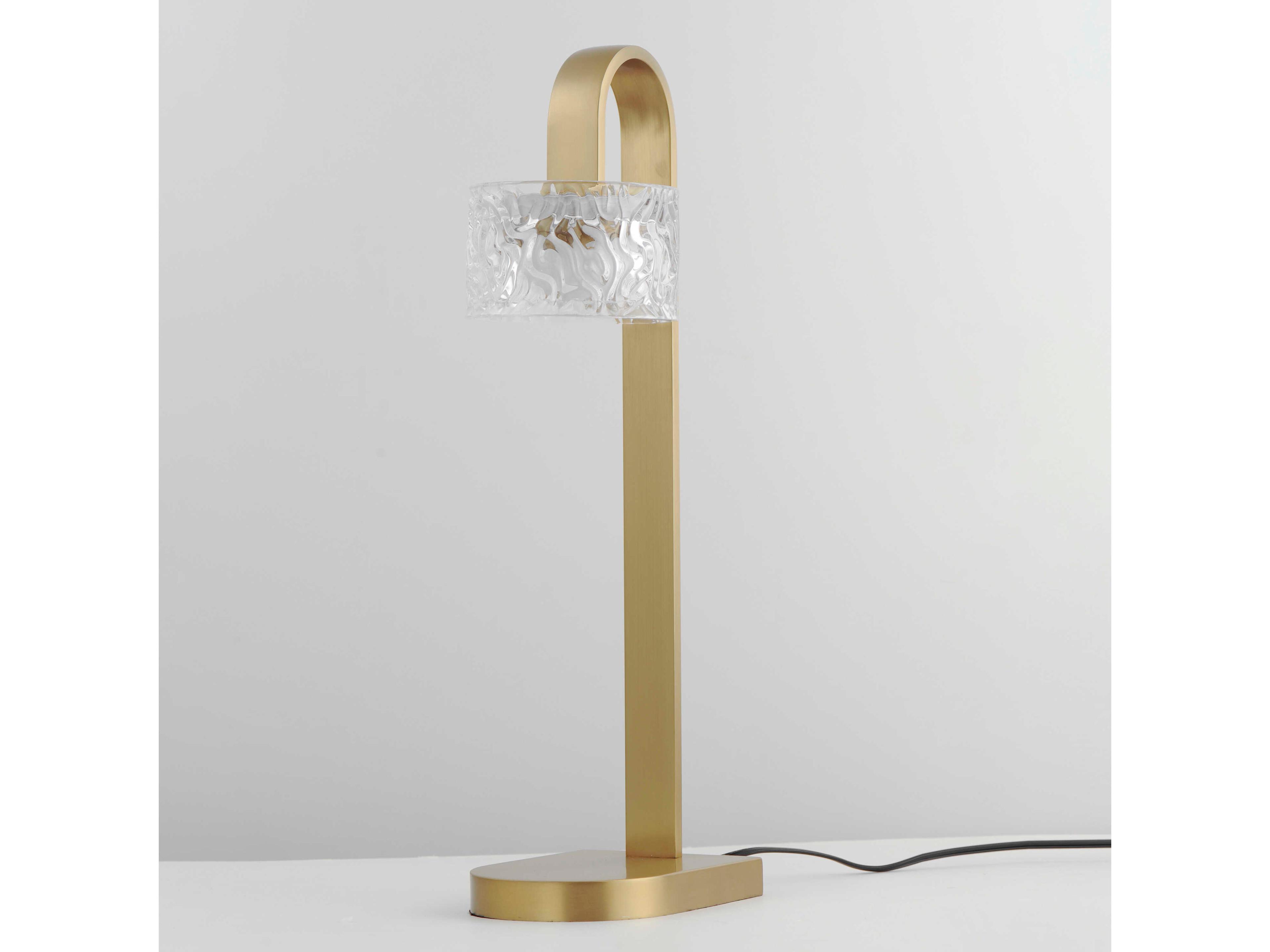 ET2 Elysian Natural Aged Brass Ripple Glass Table Lamp
