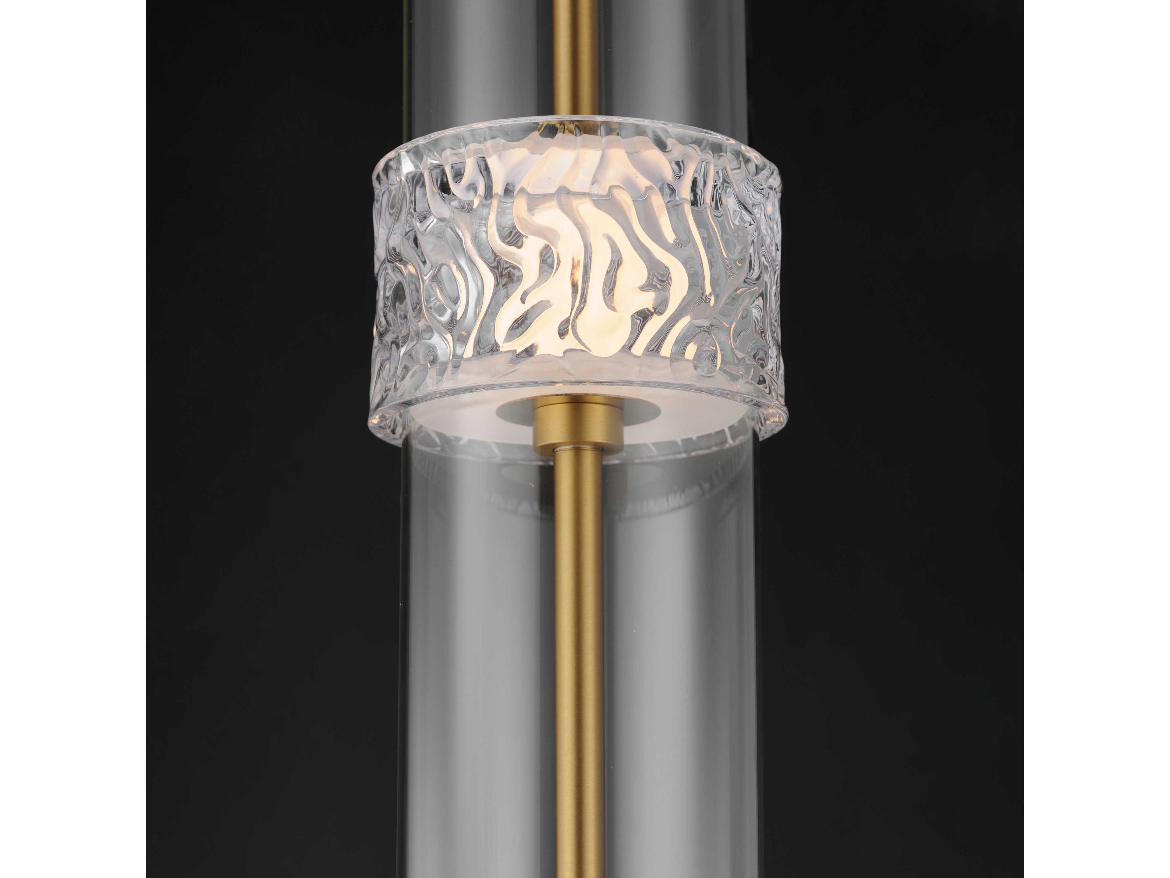 ET2 Elysian Natural Aged Brass Ripple Glass Floor Lamp