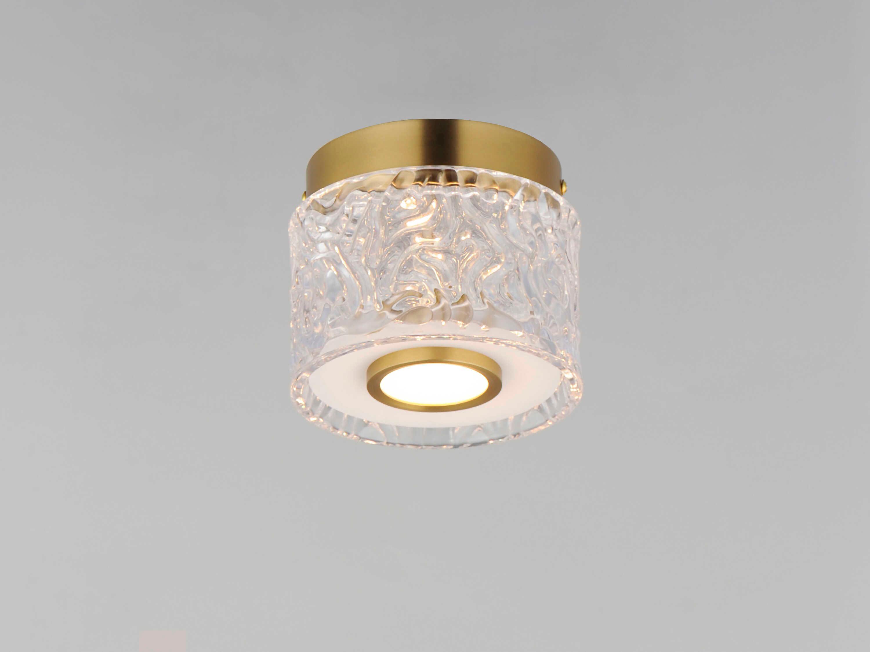 ET2 1-Light Natural Aged Brass Drum Flush Mount