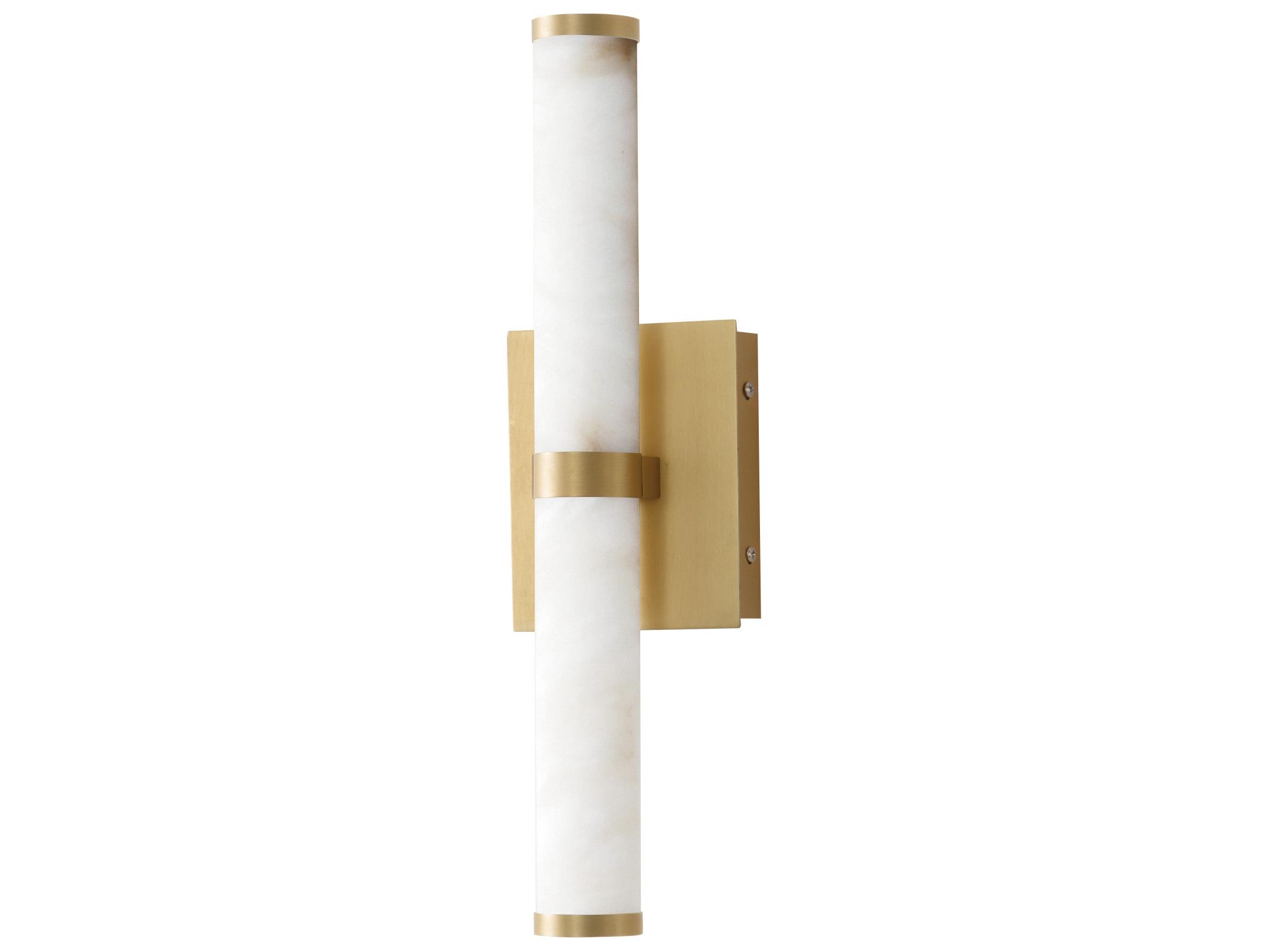 ET2 Aragon 2-Light White Alabaster Gold Wall Sconce