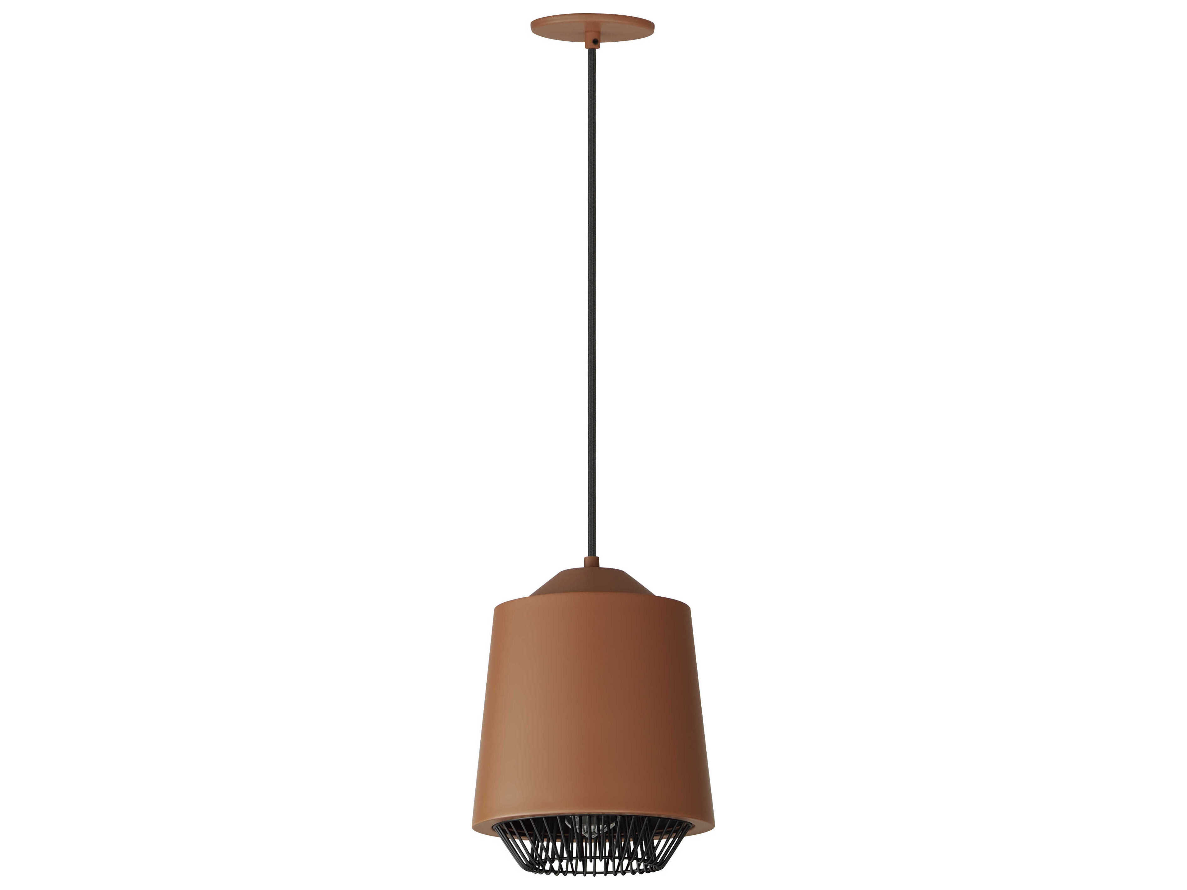 ET2 1-Light Brick Black Brown LED Cylinder Mini Pendant