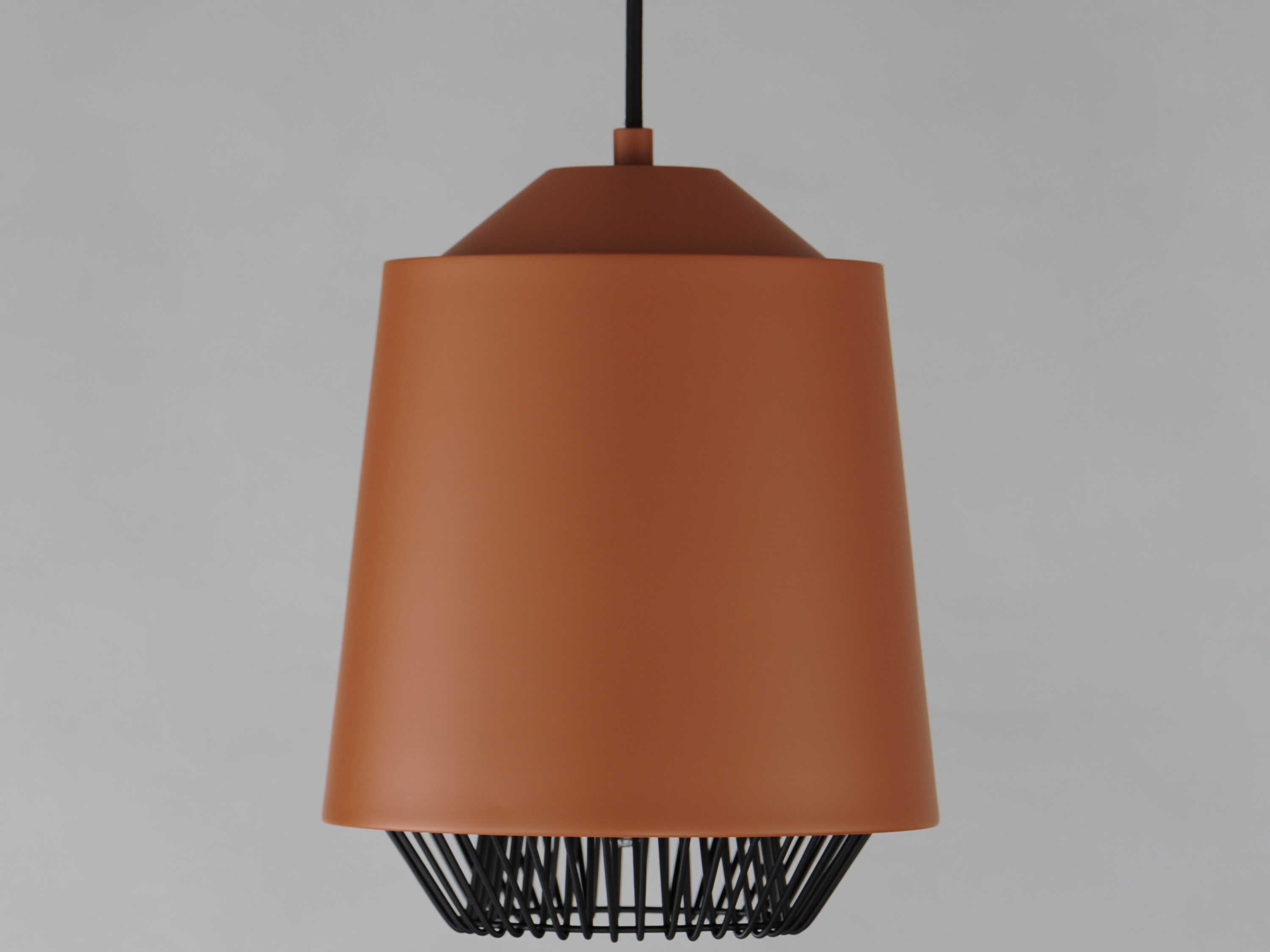 ET2 1-Light Brick Black Brown LED Cylinder Mini Pendant