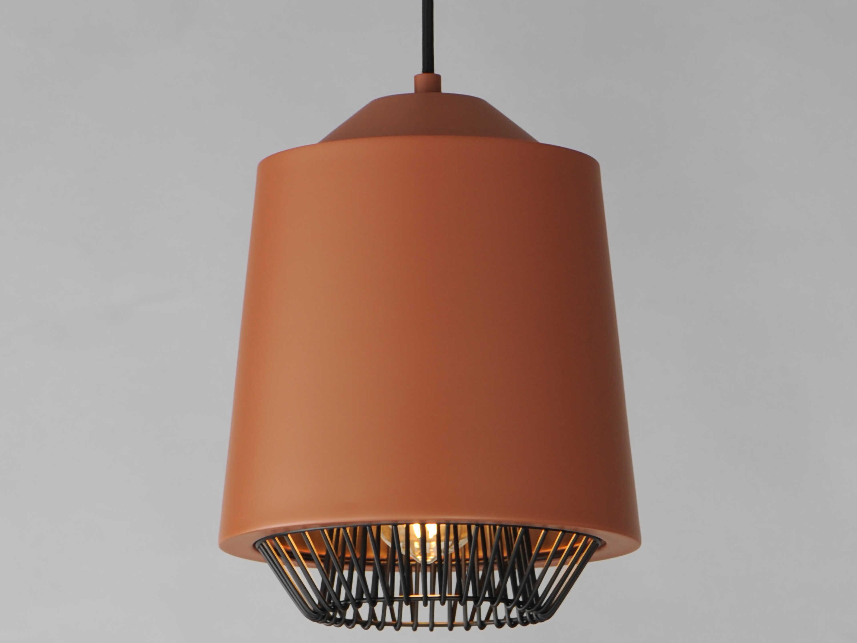 ET2 1-Light Brick Black Brown LED Cylinder Mini Pendant