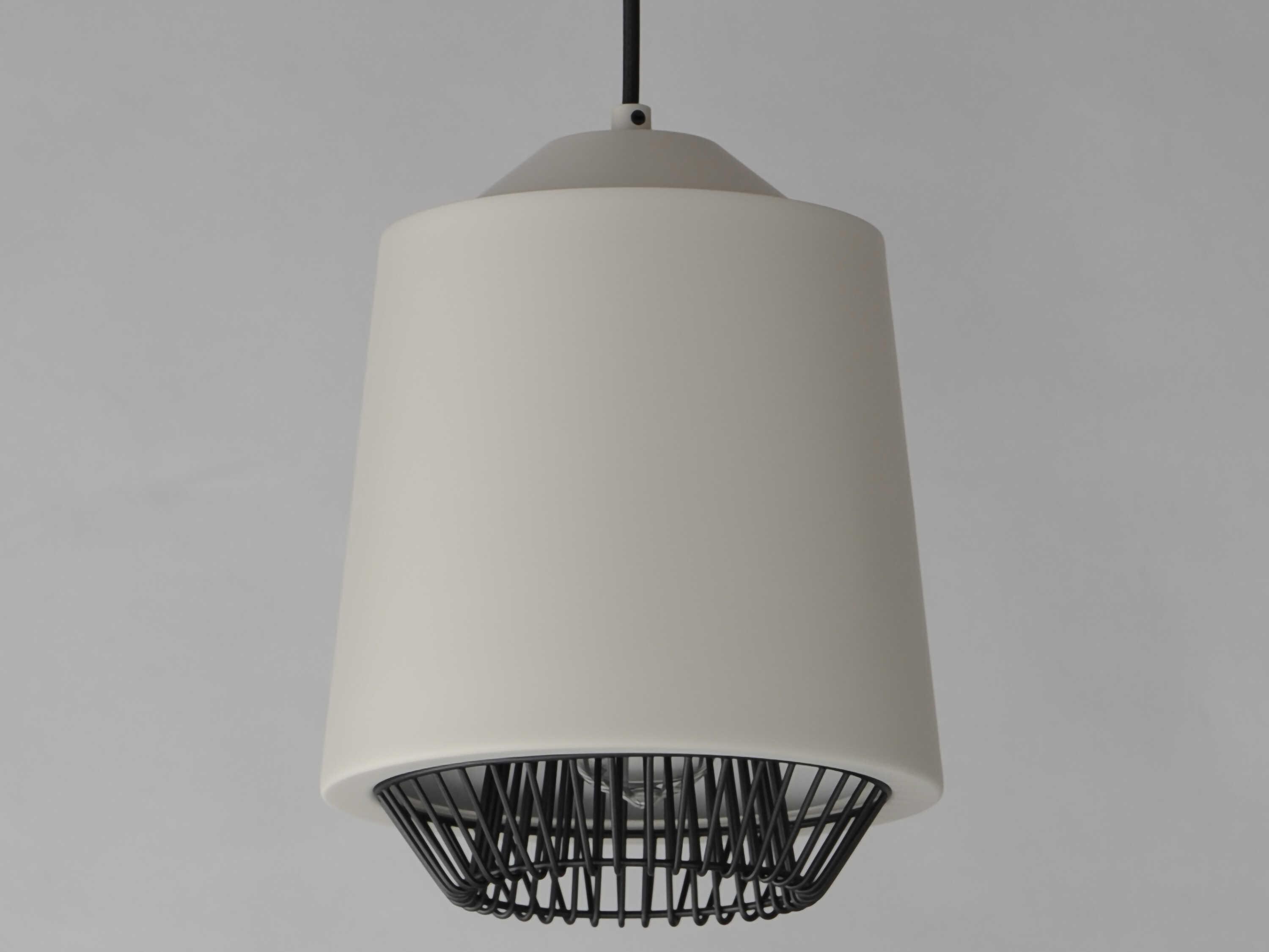 ET2 1-Light Gray Black LED Cylinder Mini Pendant
