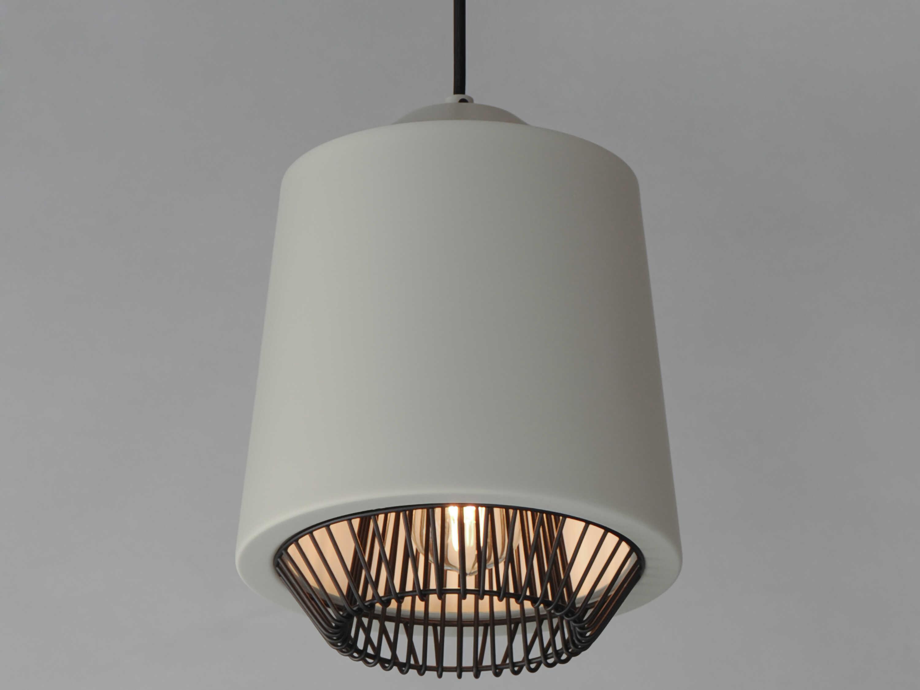 ET2 1-Light Gray Black LED Cylinder Mini Pendant