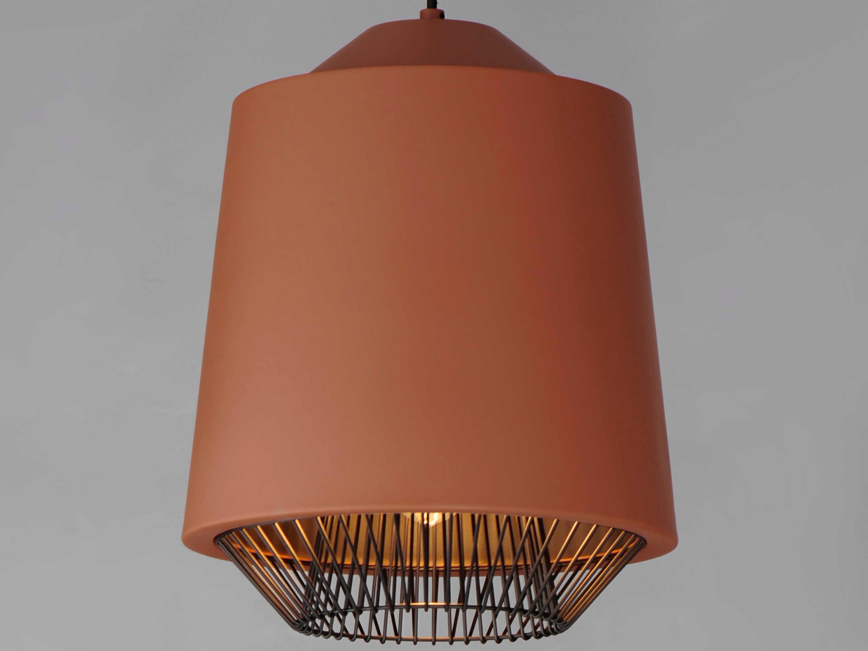 ET2 Phoenix 1-Light Brick Black Brown LED Cylinder Pendant