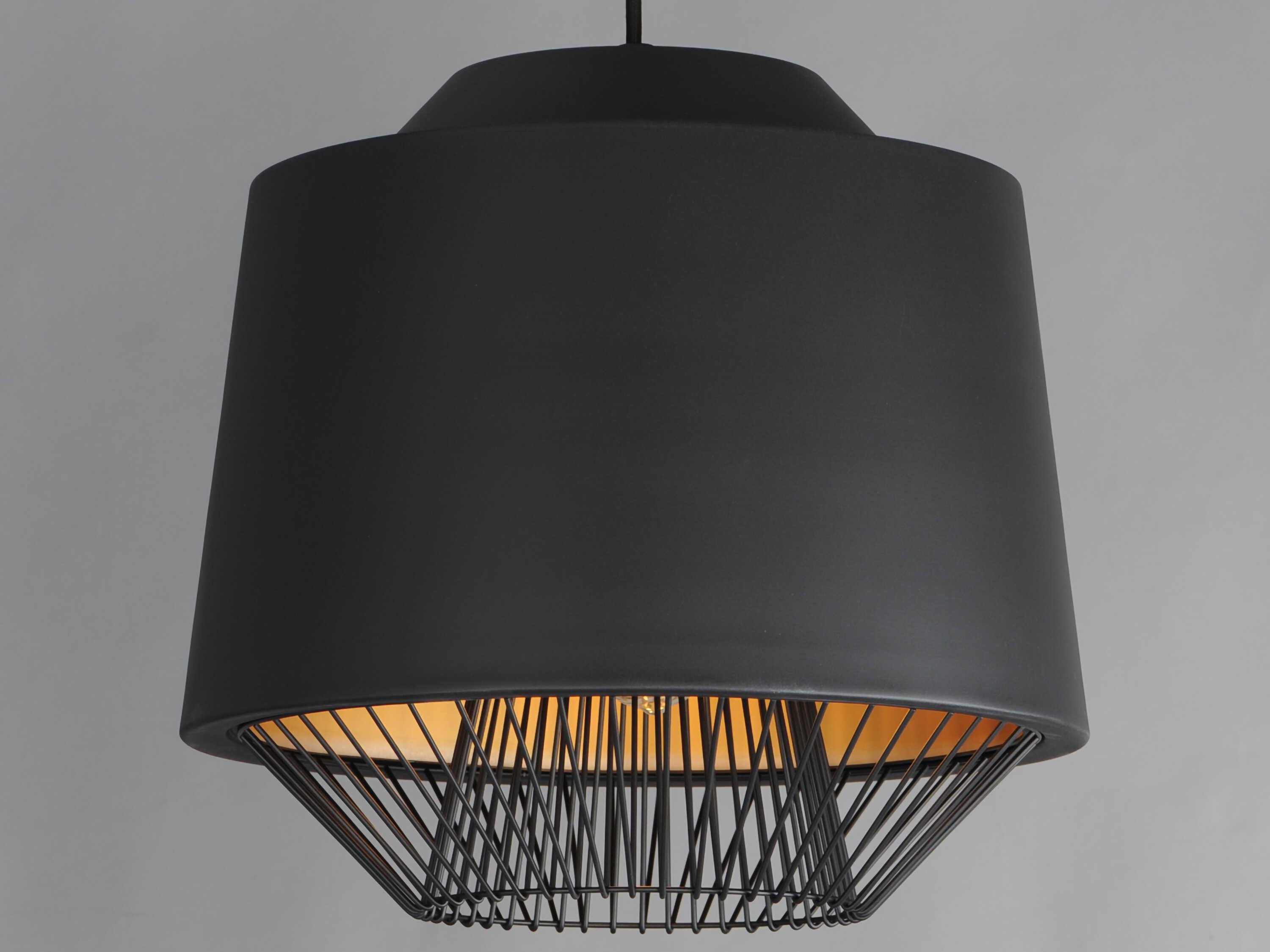 ET2 Phoenix 1-Light Black Gold LED Cylinder Pendant