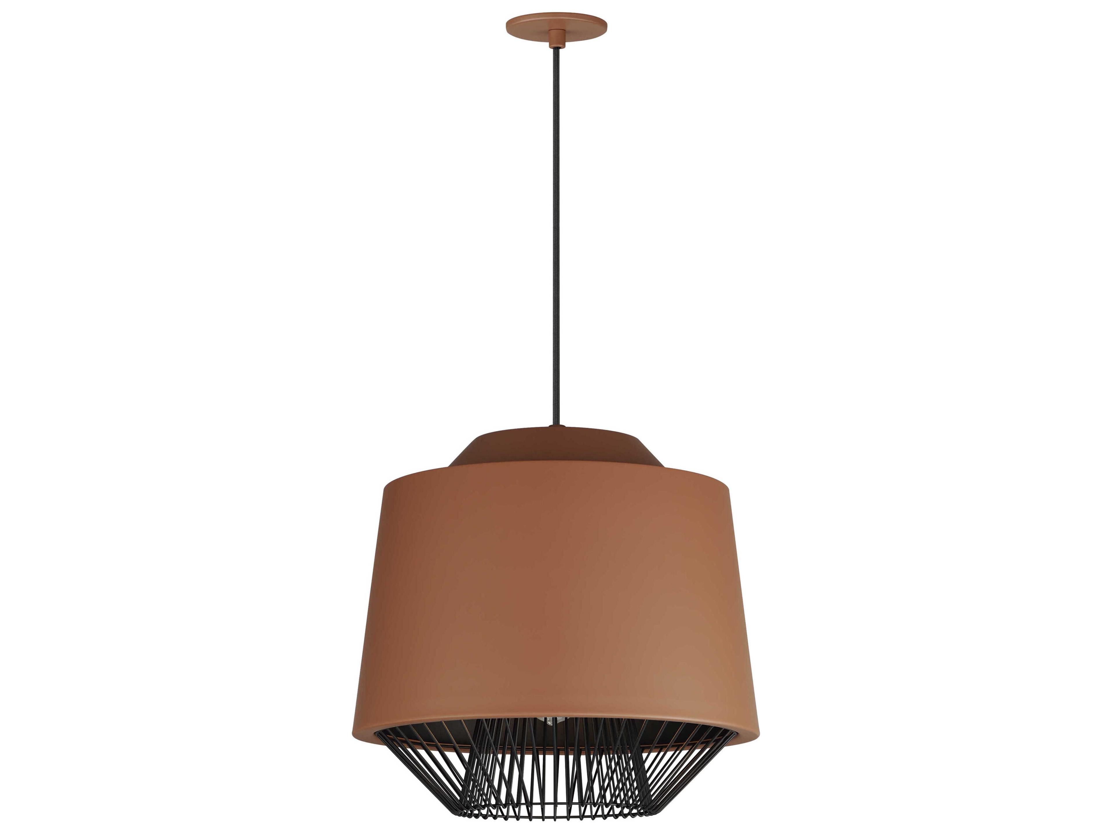 ET2 Phoenix 1-Light Brick Black Brown LED Cylinder Pendant