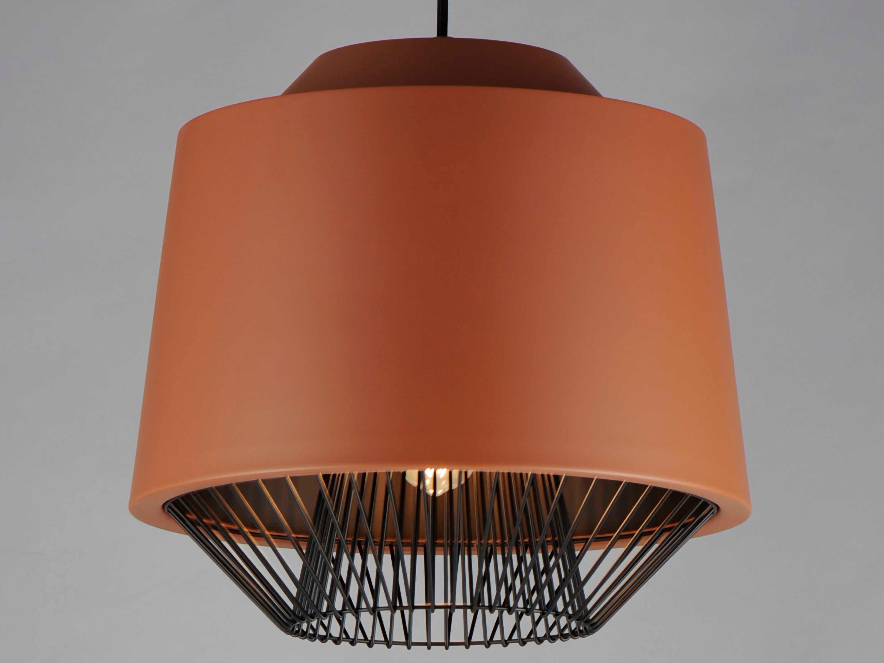 ET2 Phoenix 1-Light Brick Black Brown LED Cylinder Pendant