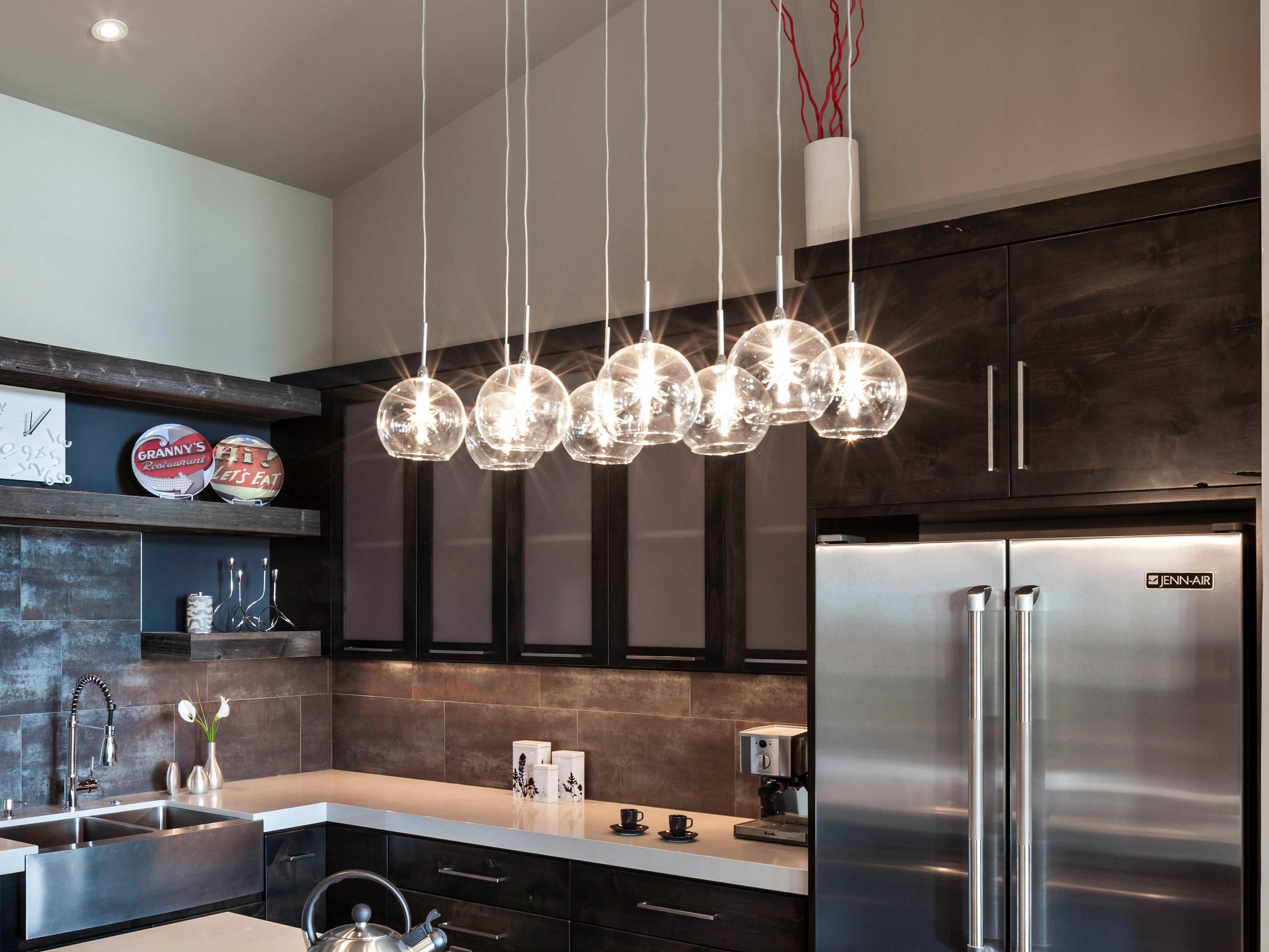 ET2 Starburst 8-Light Satin Nickel Polished Chrome Island Pendant