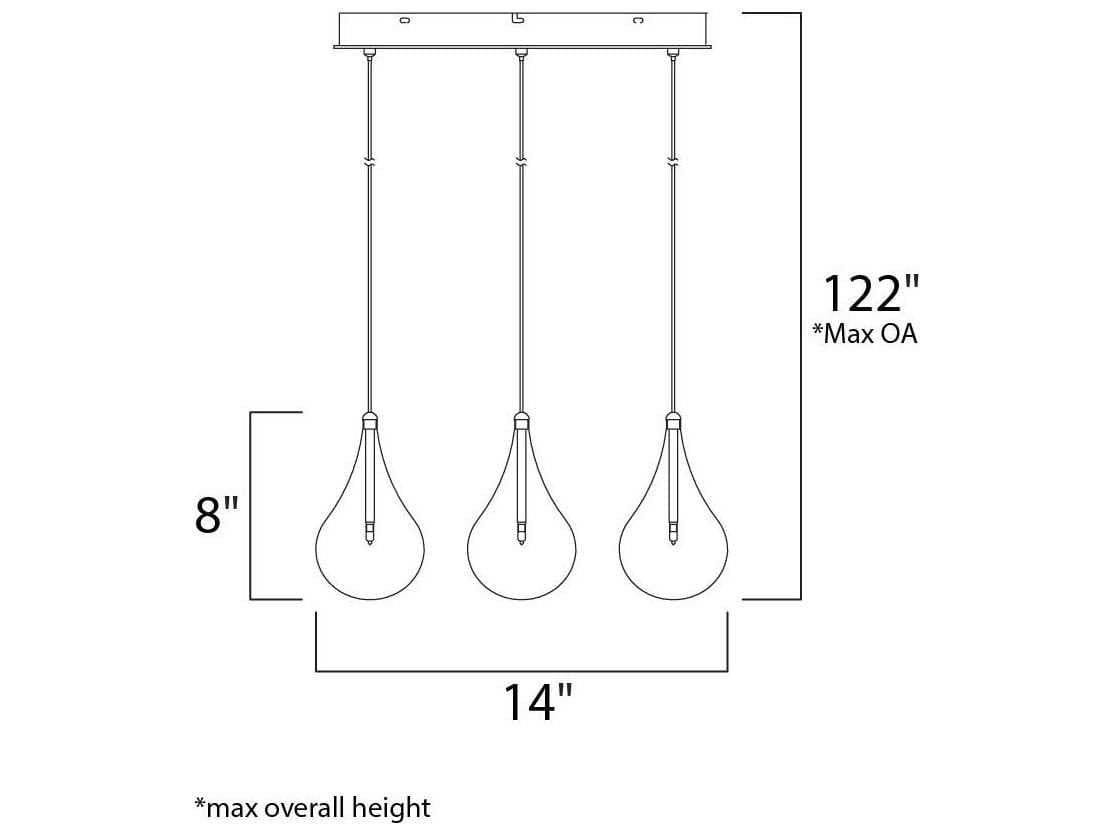 ET2 Larmes 9-Light Polished Chrome Glass Pendant