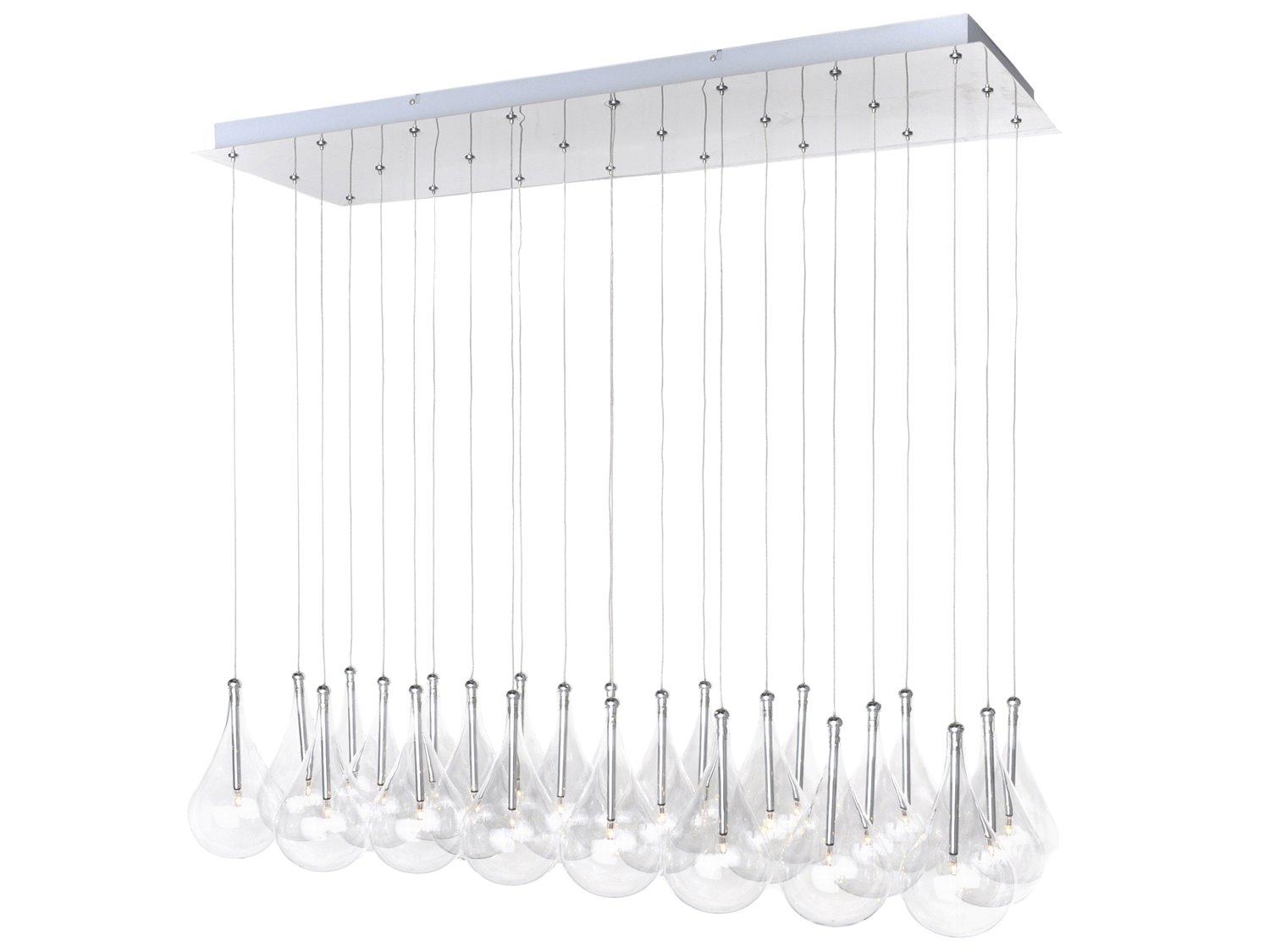 ET2 Larmes 24-Light Polished Chrome Glass Linear Island Pendant