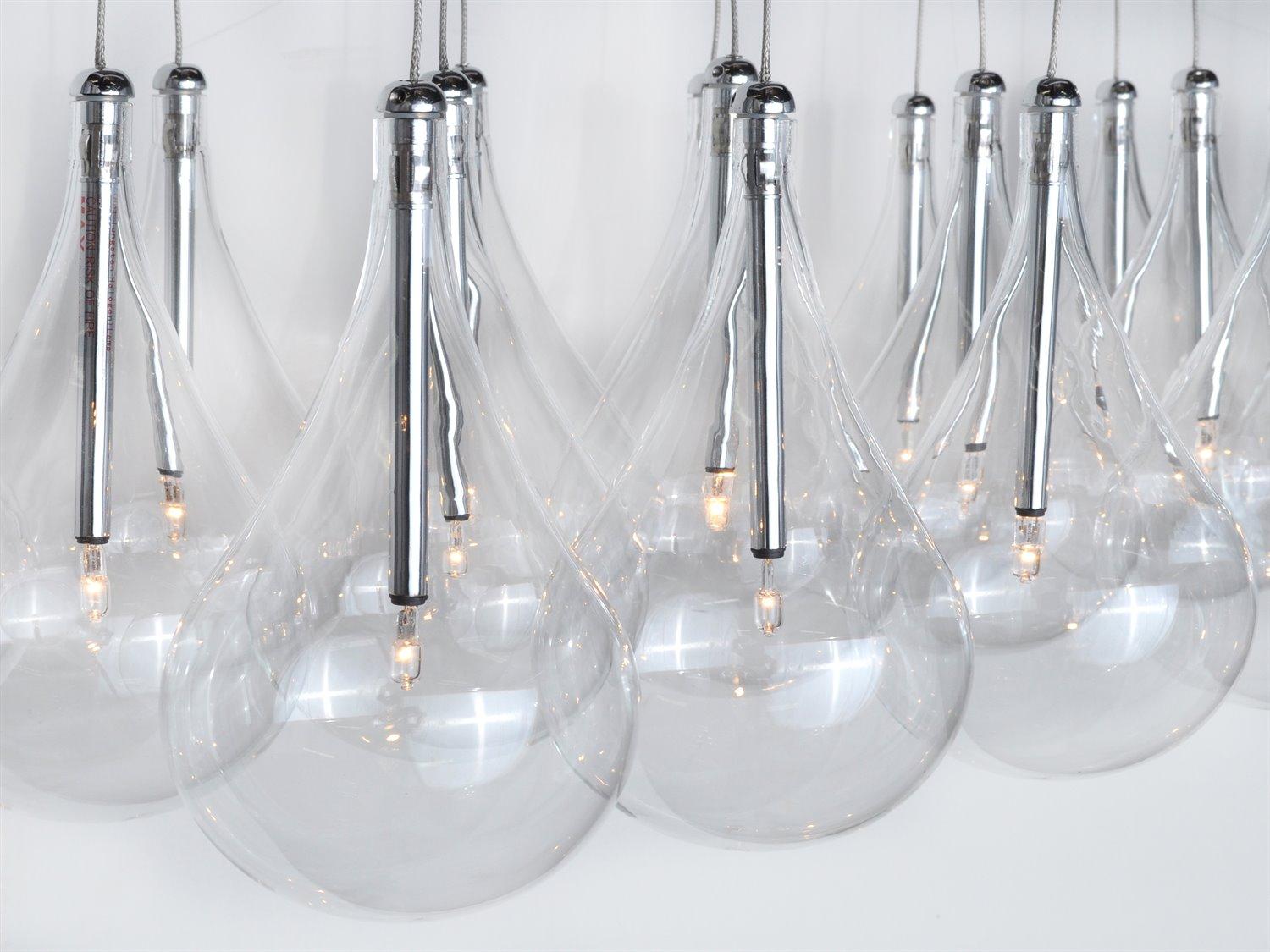 ET2 Larmes 24-Light Polished Chrome Glass Linear Island Pendant