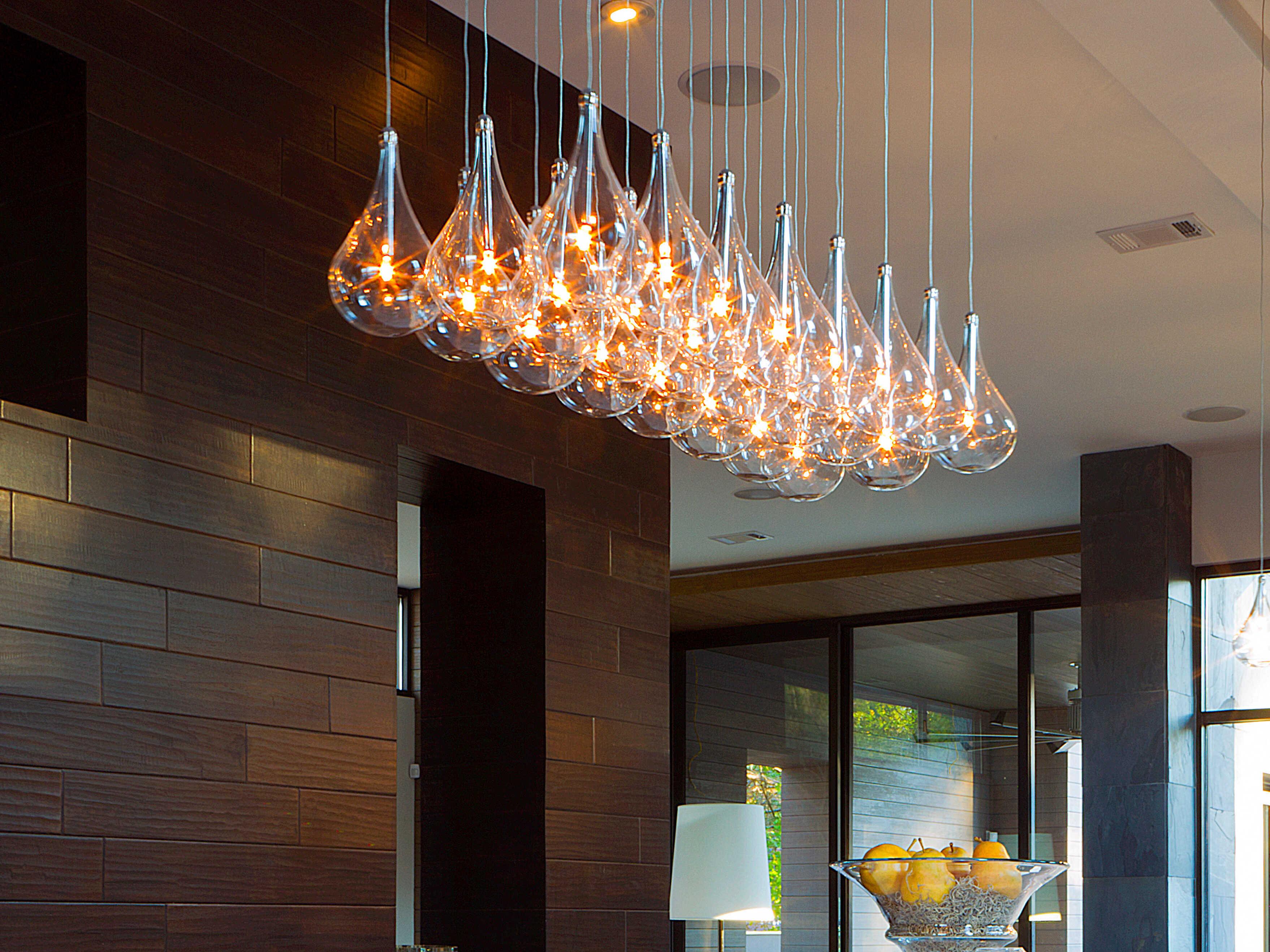 ET2 Larmes 24-Light Polished Chrome Glass Linear Island Pendant